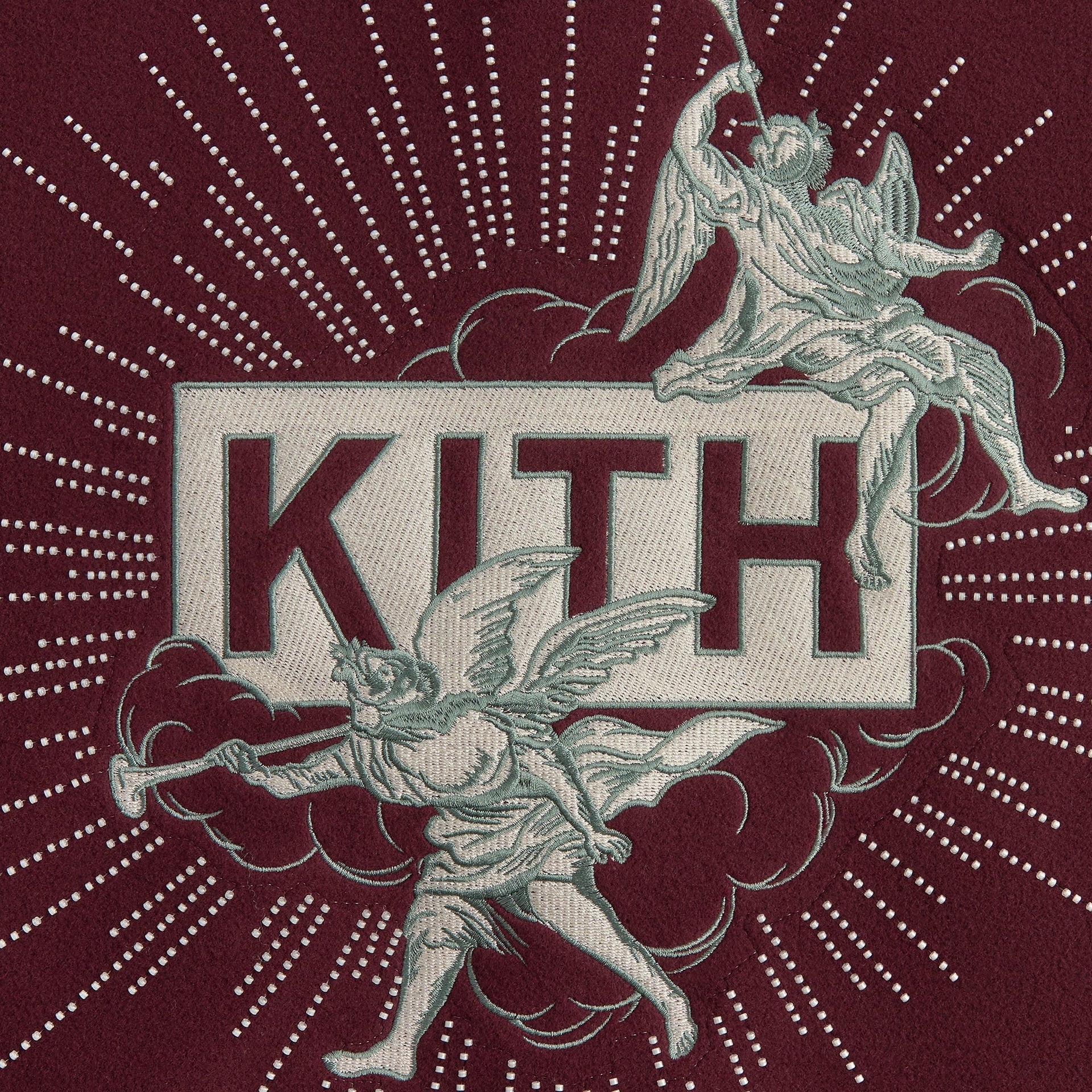 Kith Wool & Microsuede Varsity Jacket - Magma