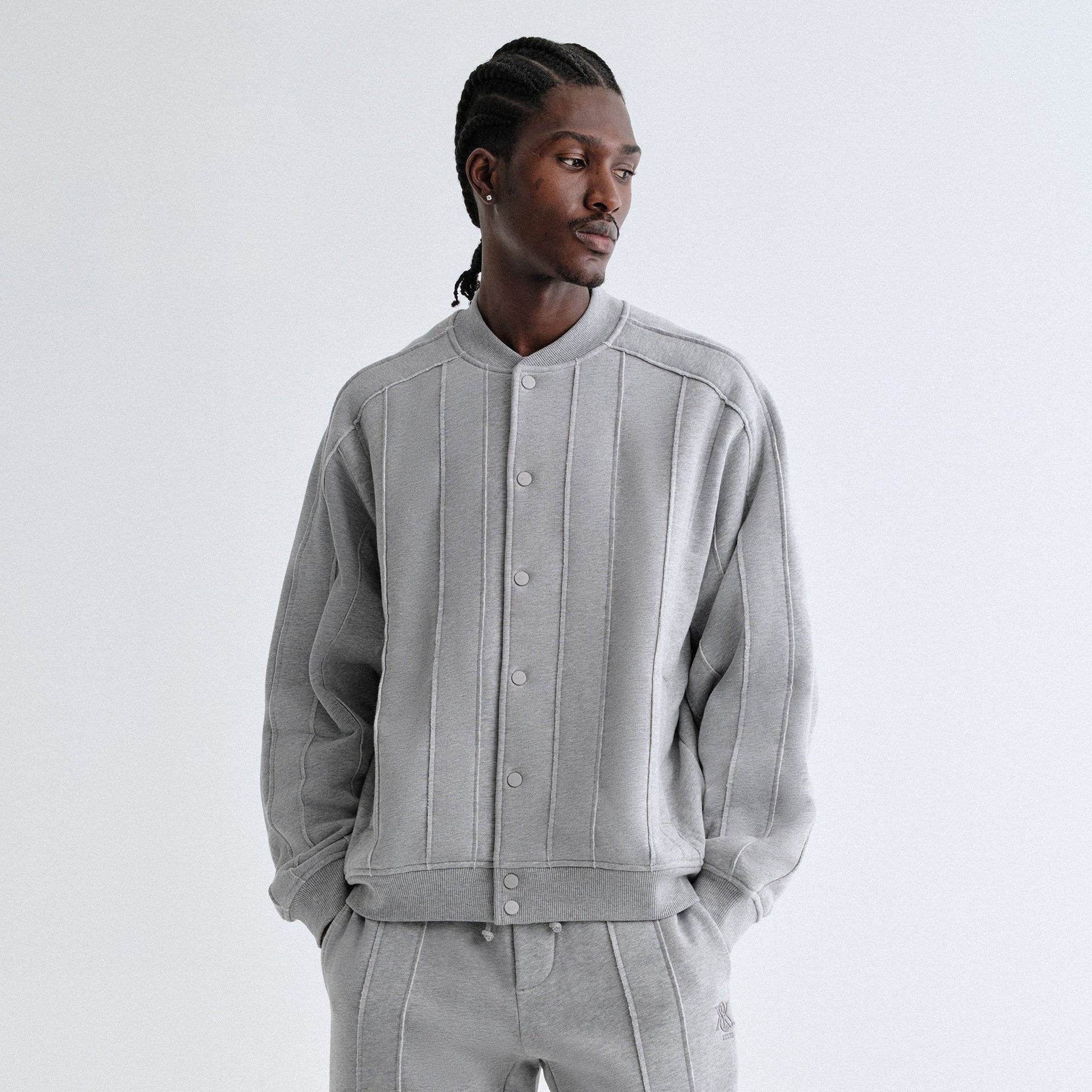 Kith Marvin Bomber Jacket - Mid Heather Grey