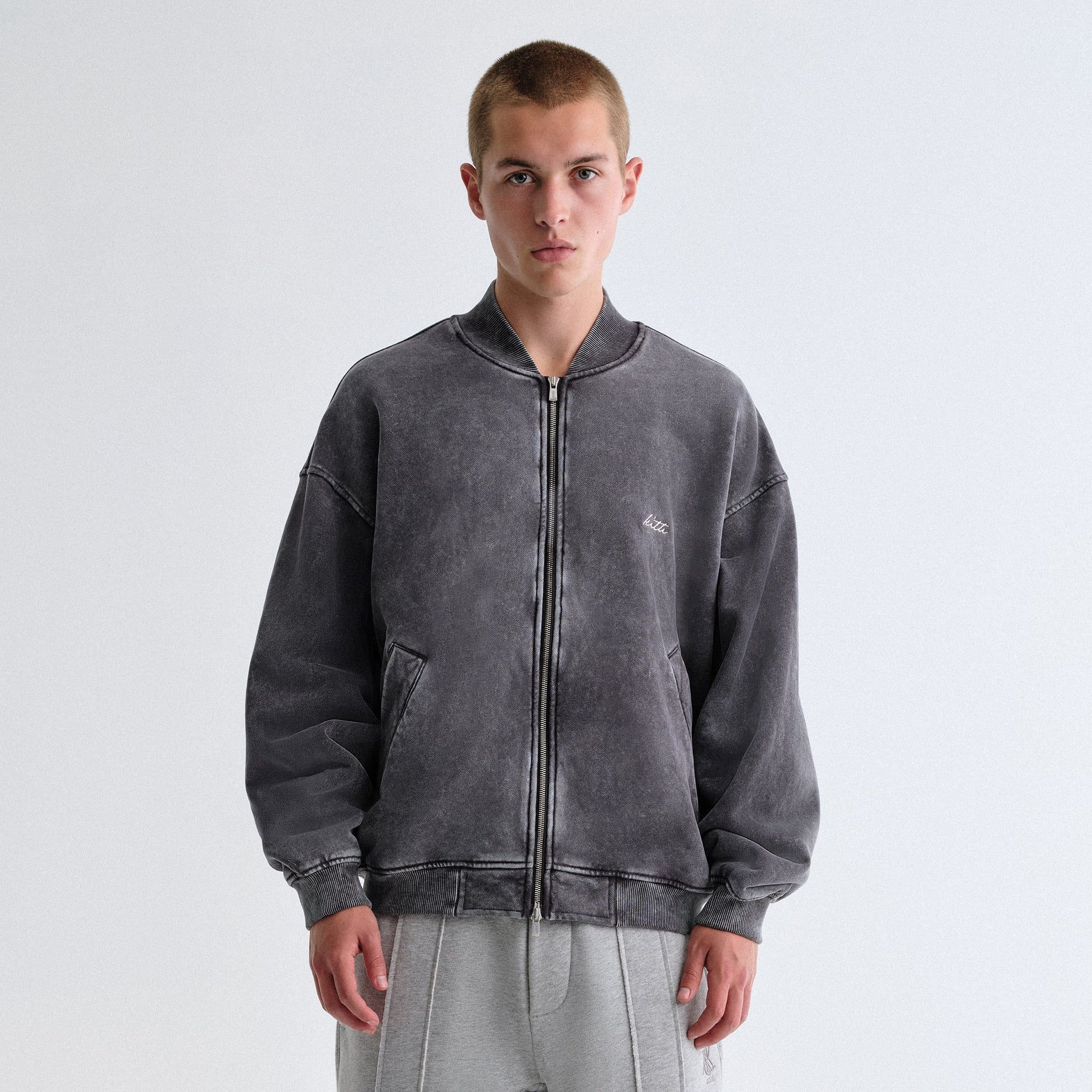 Kith Antique Wash Avery Bomber Jacket - Black