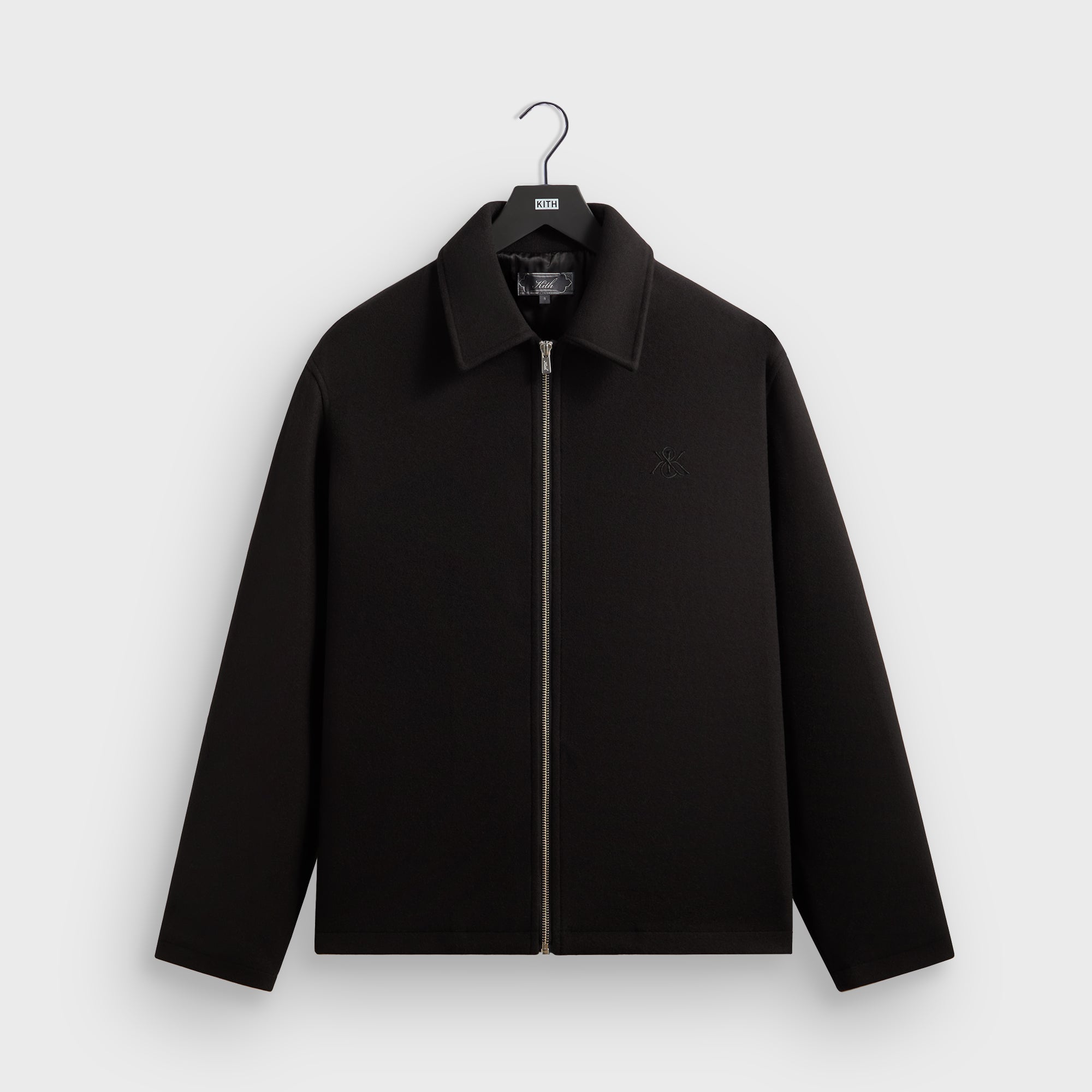 Kith Felted Jersey Lane Coaches Jacket - Black – Kith UK
