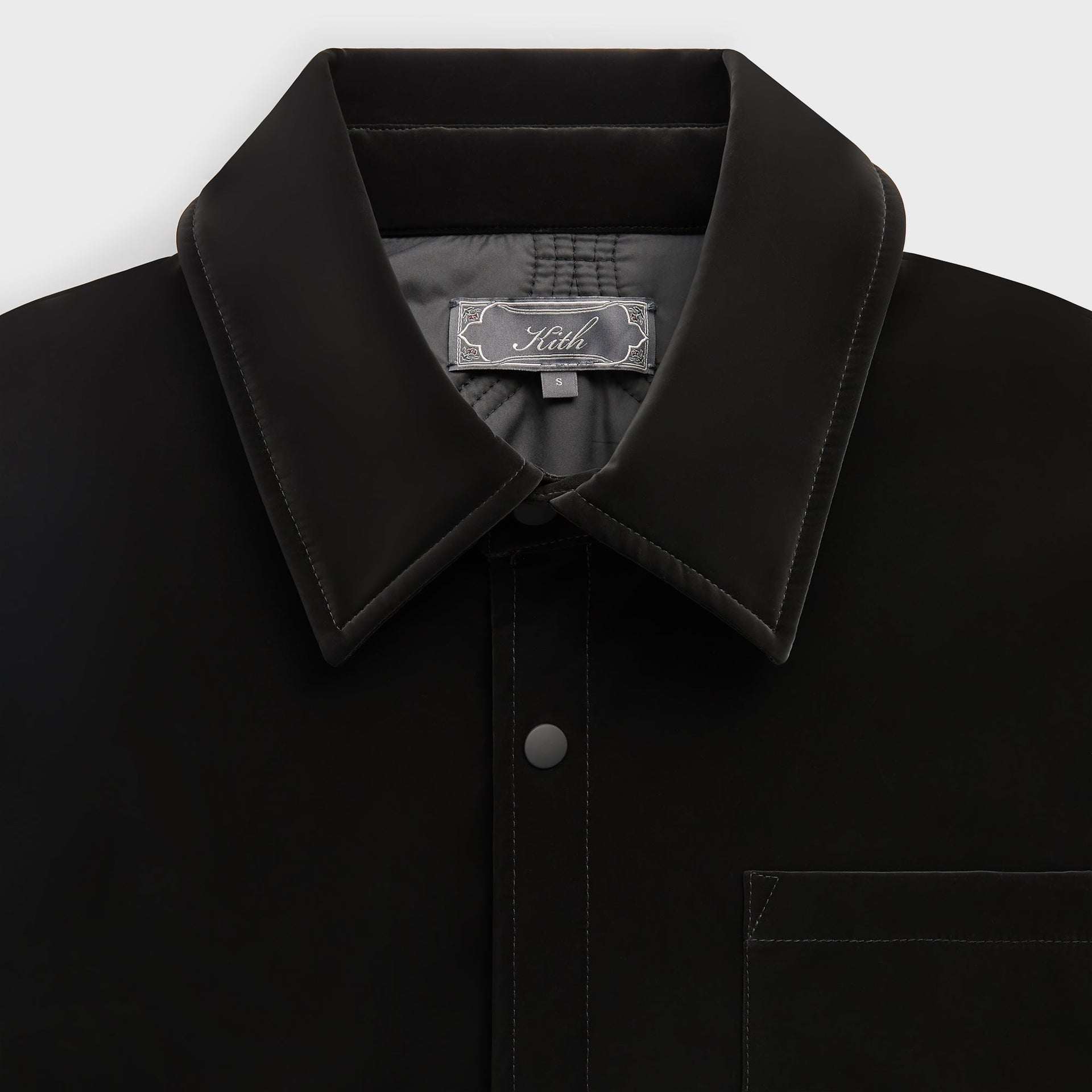 Kith Sueded Tech Brixton Puffed Shirt Jacket - Black