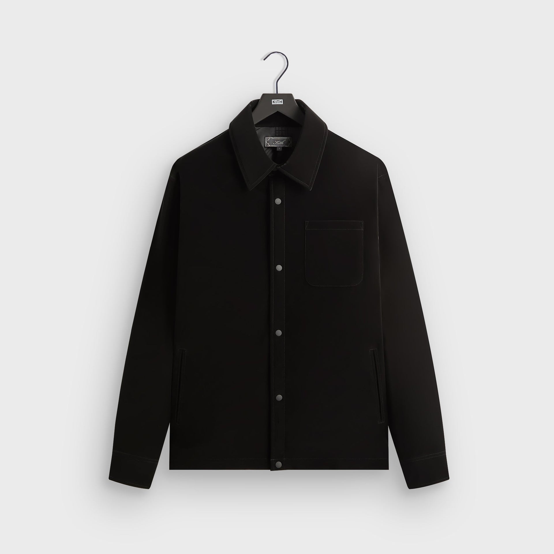 Kith Sueded Tech Brixton Puffed Shirt Jacket - Black