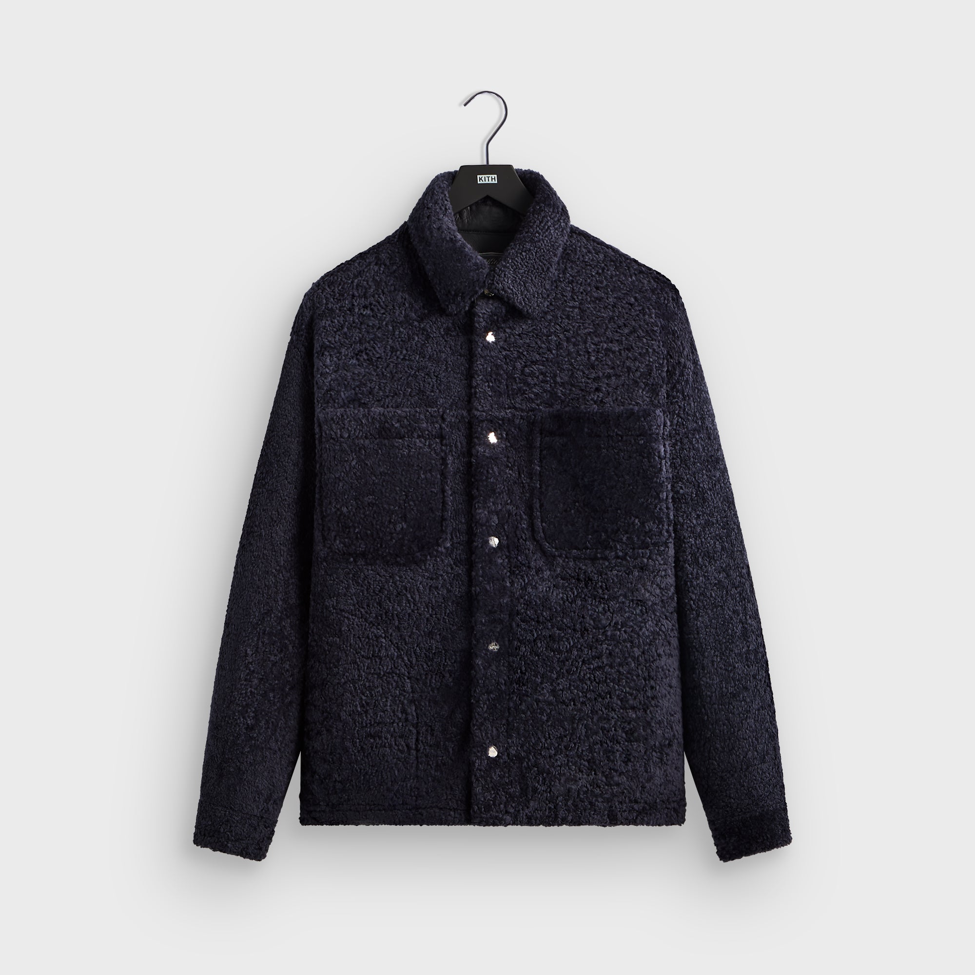 Kith Shearling Ace Shirt Jacket - Ink – Kith UK