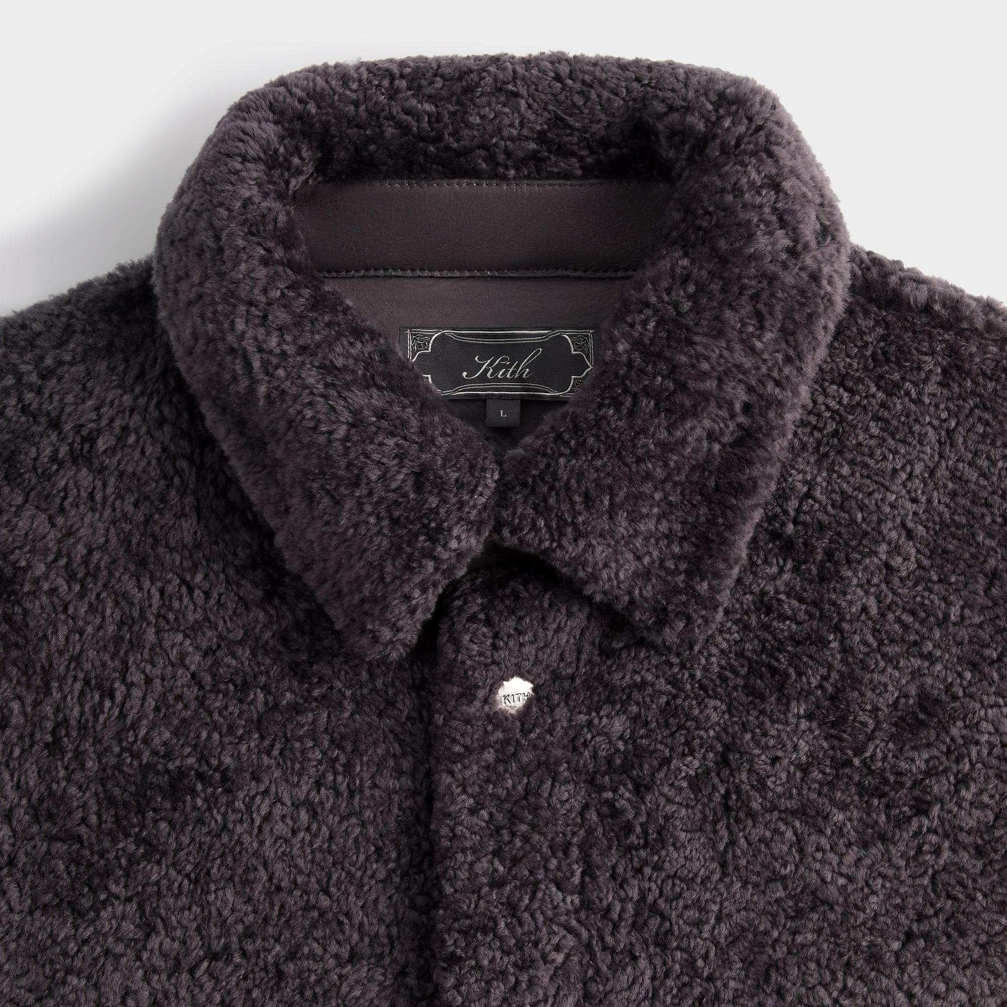 Kith Shearling Ace Shirt Jacket - Thunder – Kith UK