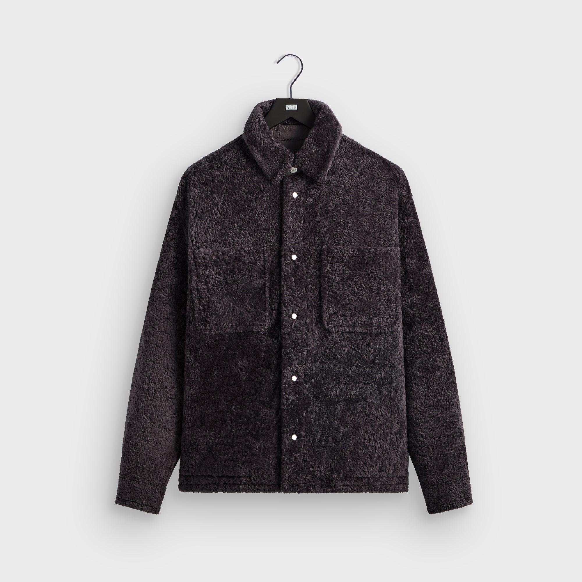Kith Shearling Ace Shirt Jacket - Thunder – Kith UK