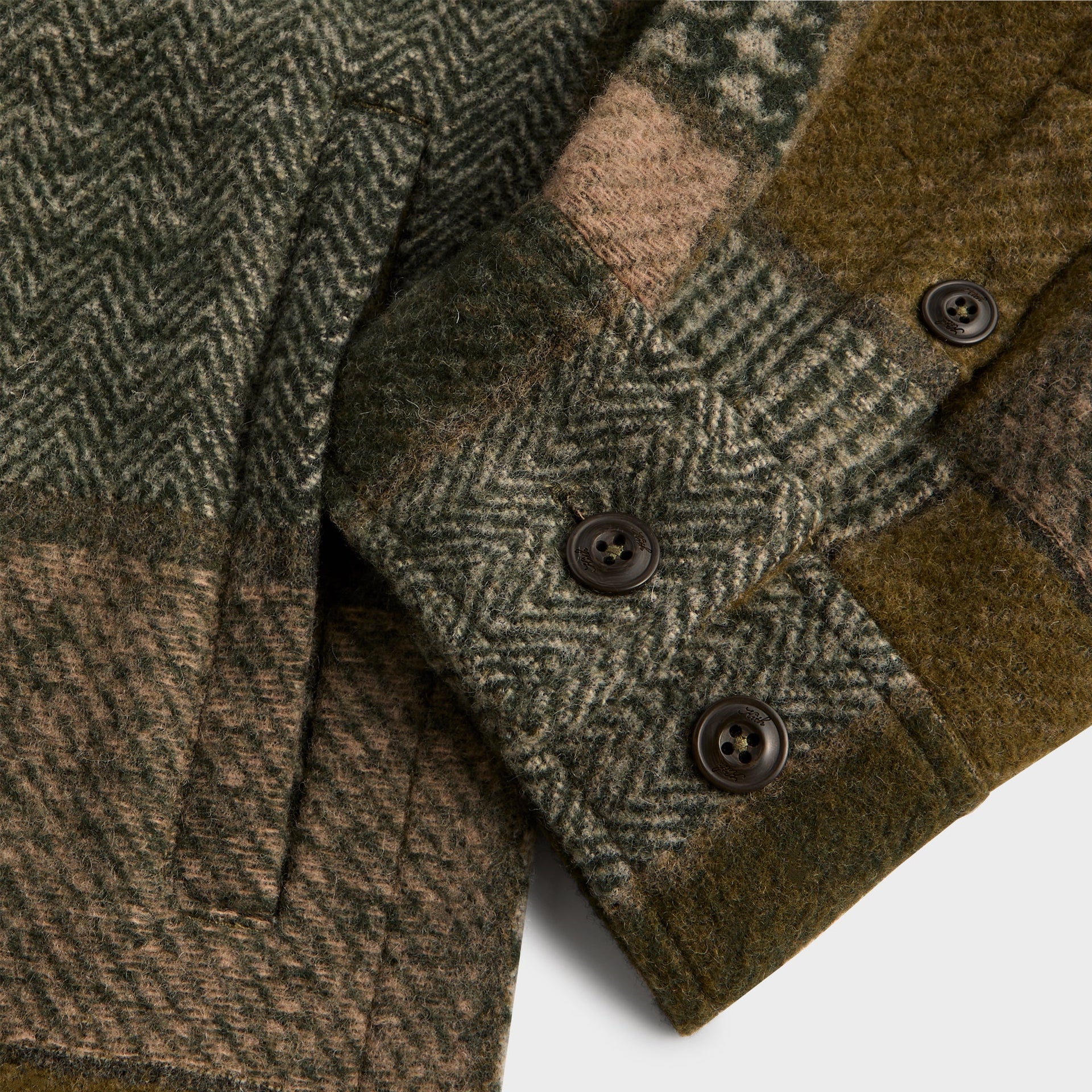 Kith Patchwork Wool Coaches Jacket - Chelonian