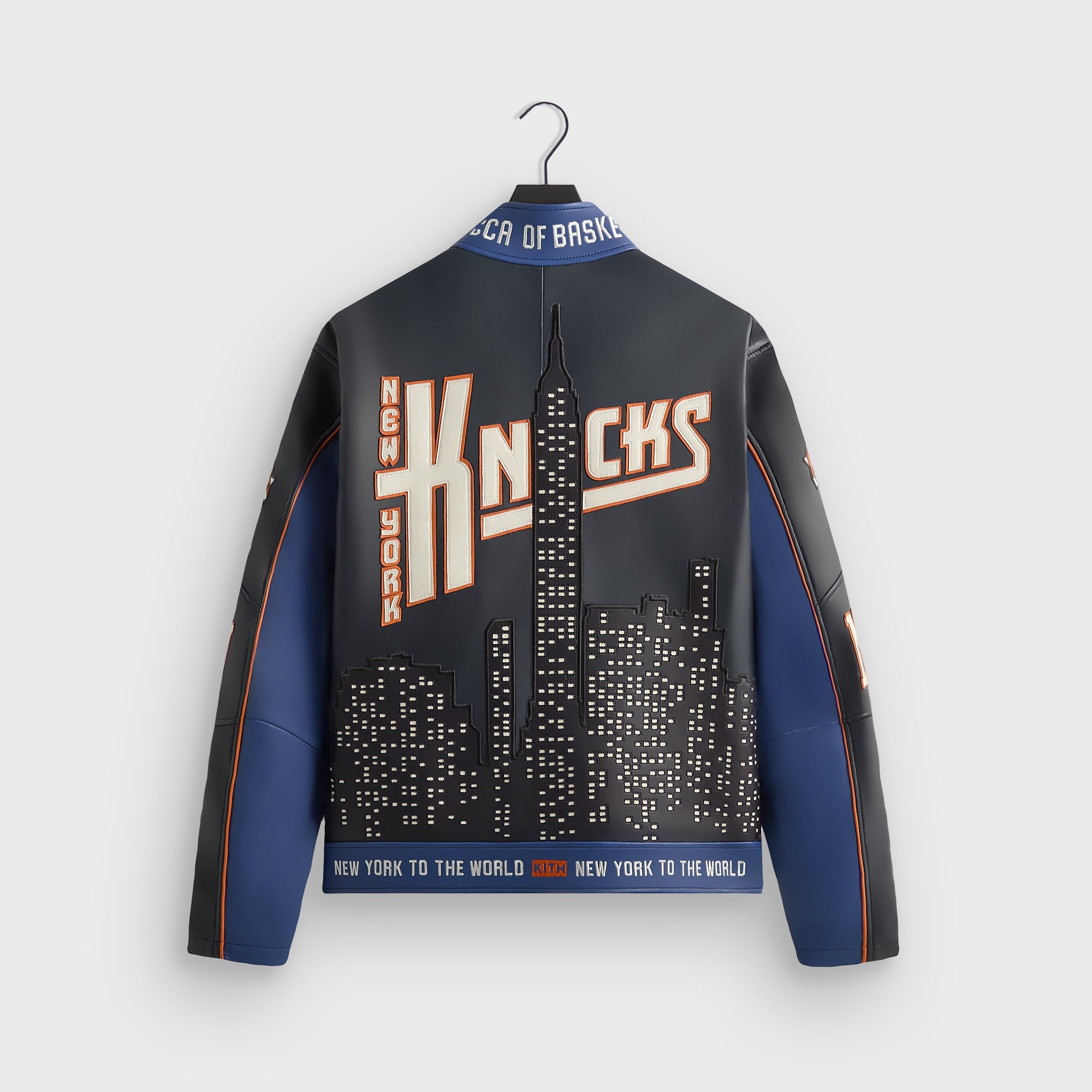 Kith for the New York Knicks Leather Moto Jacket - Nocturnal – Kith UK