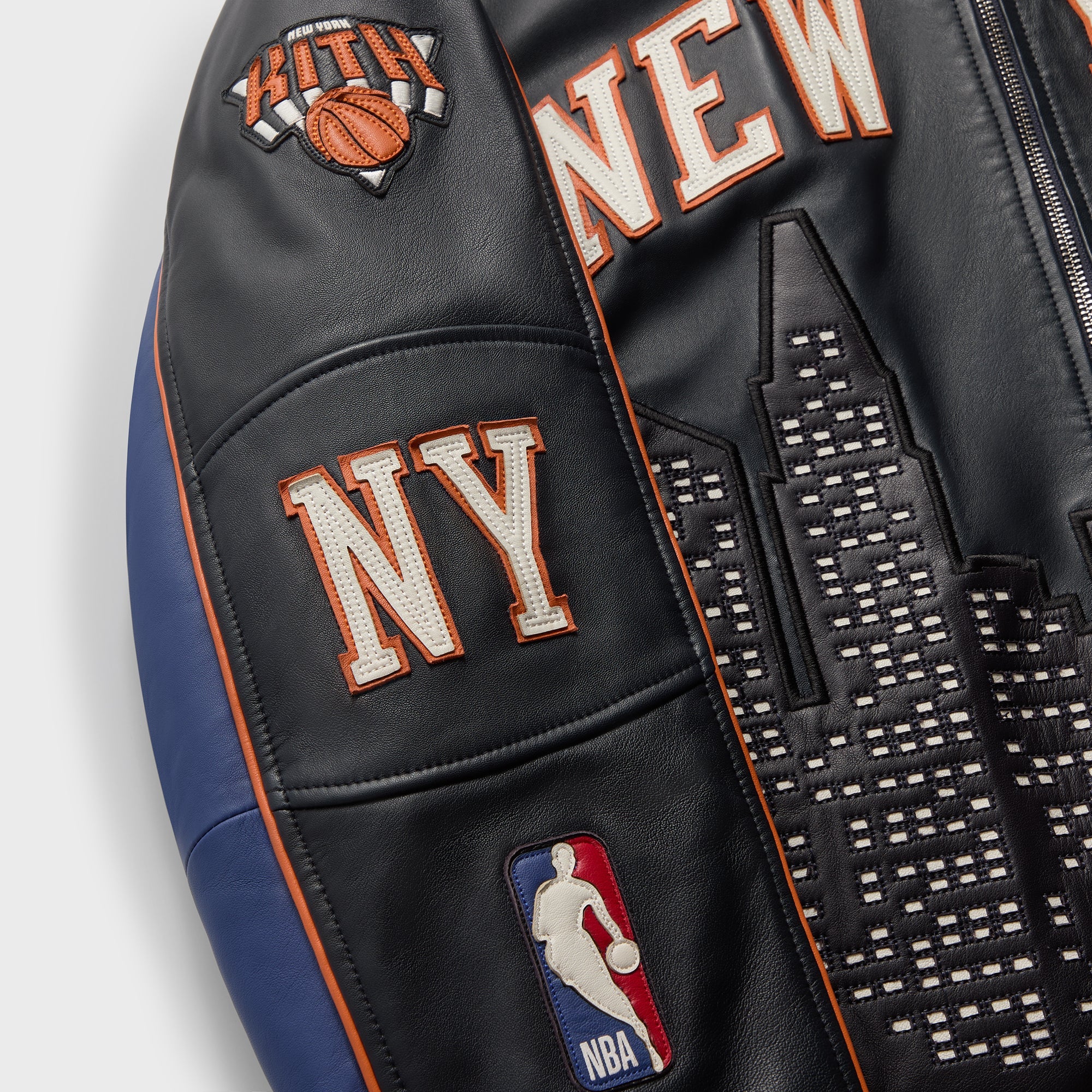 Kith for the New York Knicks Leather Moto Jacket - Nocturnal – Kith UK