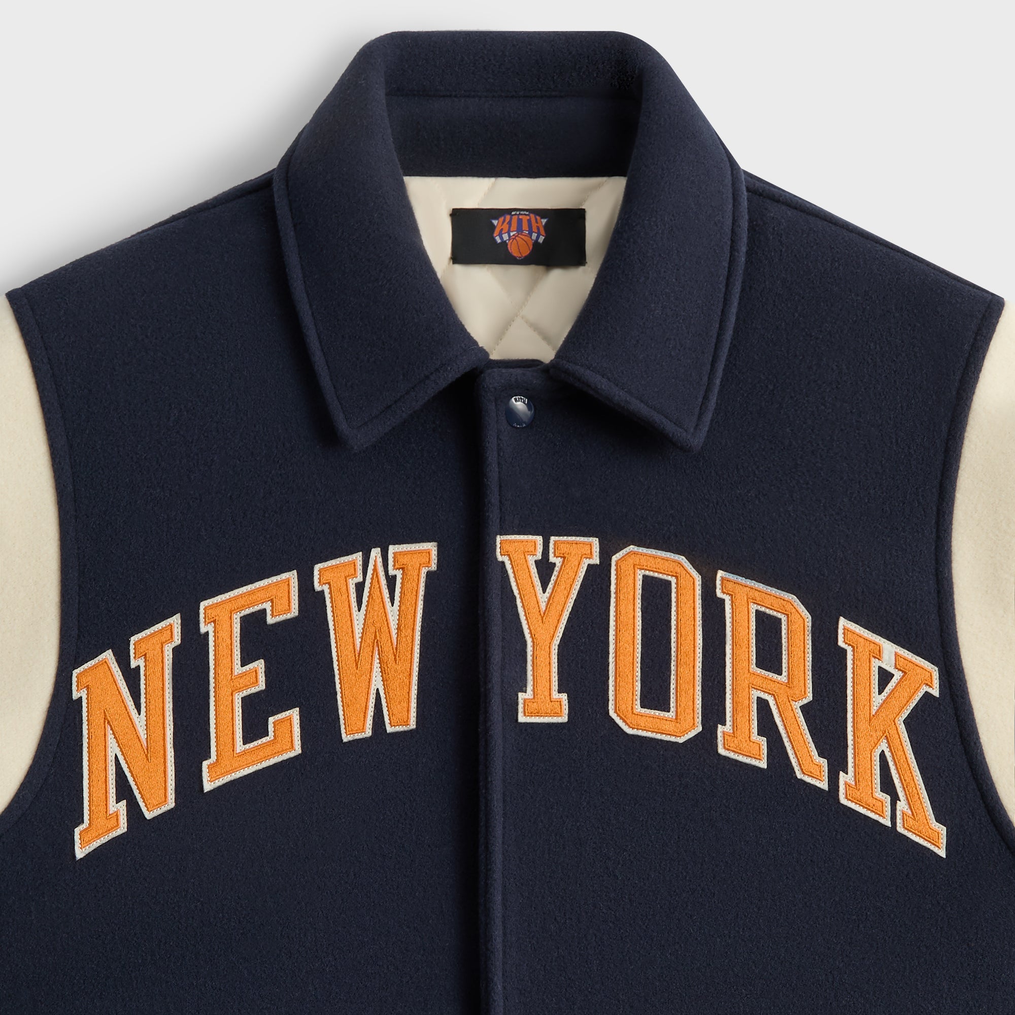Kith for the New York Knicks Wool Varsity Jacket - Nocturnal – Kith UK