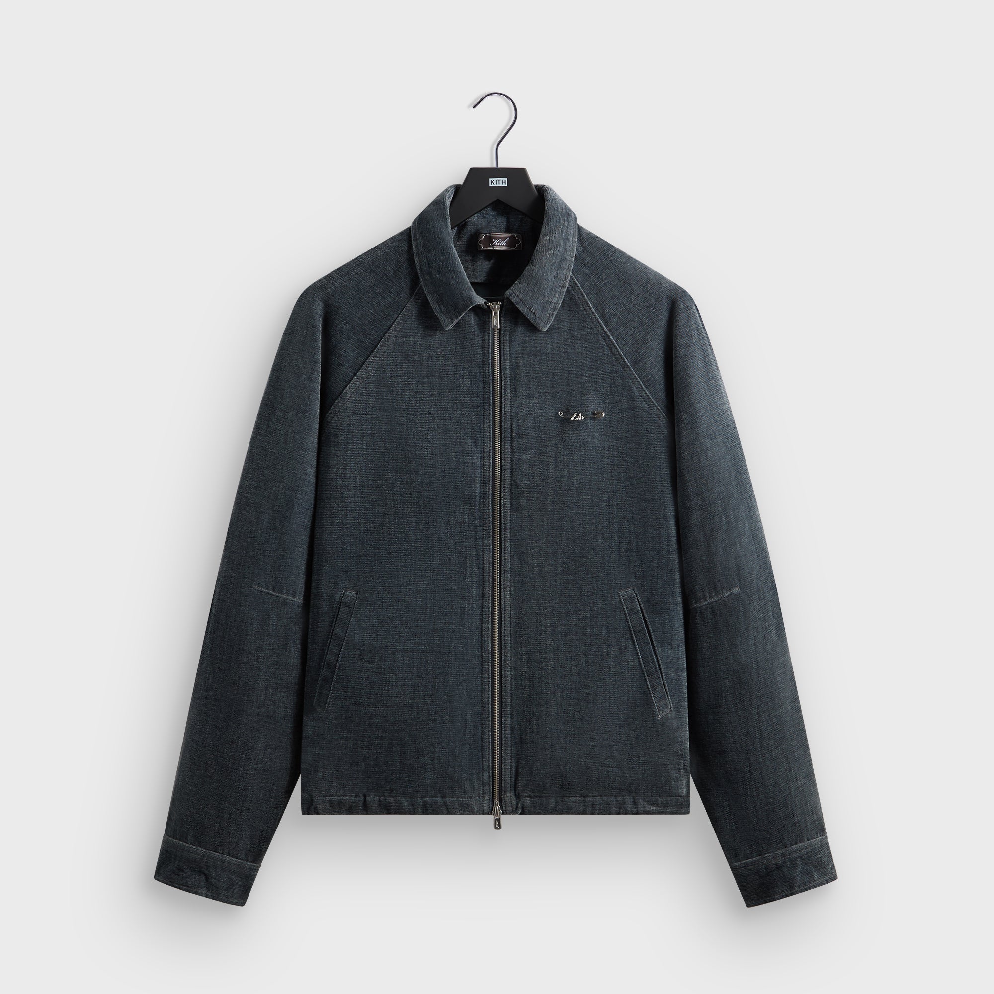 KITH キス Indigo Velour Efron Blouson Jacket ジップアップジャケット インディゴ 26-011-060-0025-1-0 Kith Indigo Velour Efron Blouson Jacket - Placid – Kith UK