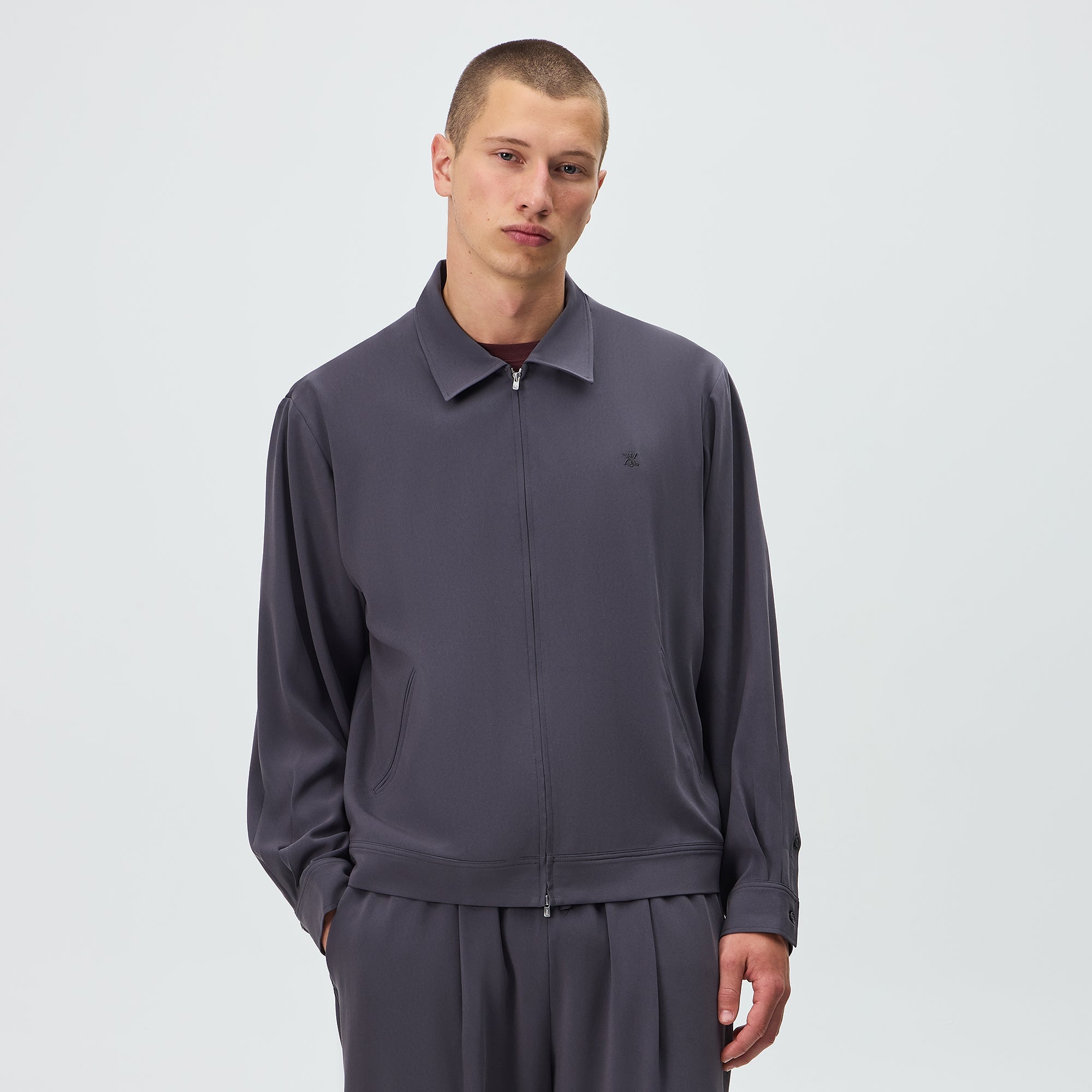 Kith Double Crepe Connor Blouson Jacket - Phantom Grey – Kith UK