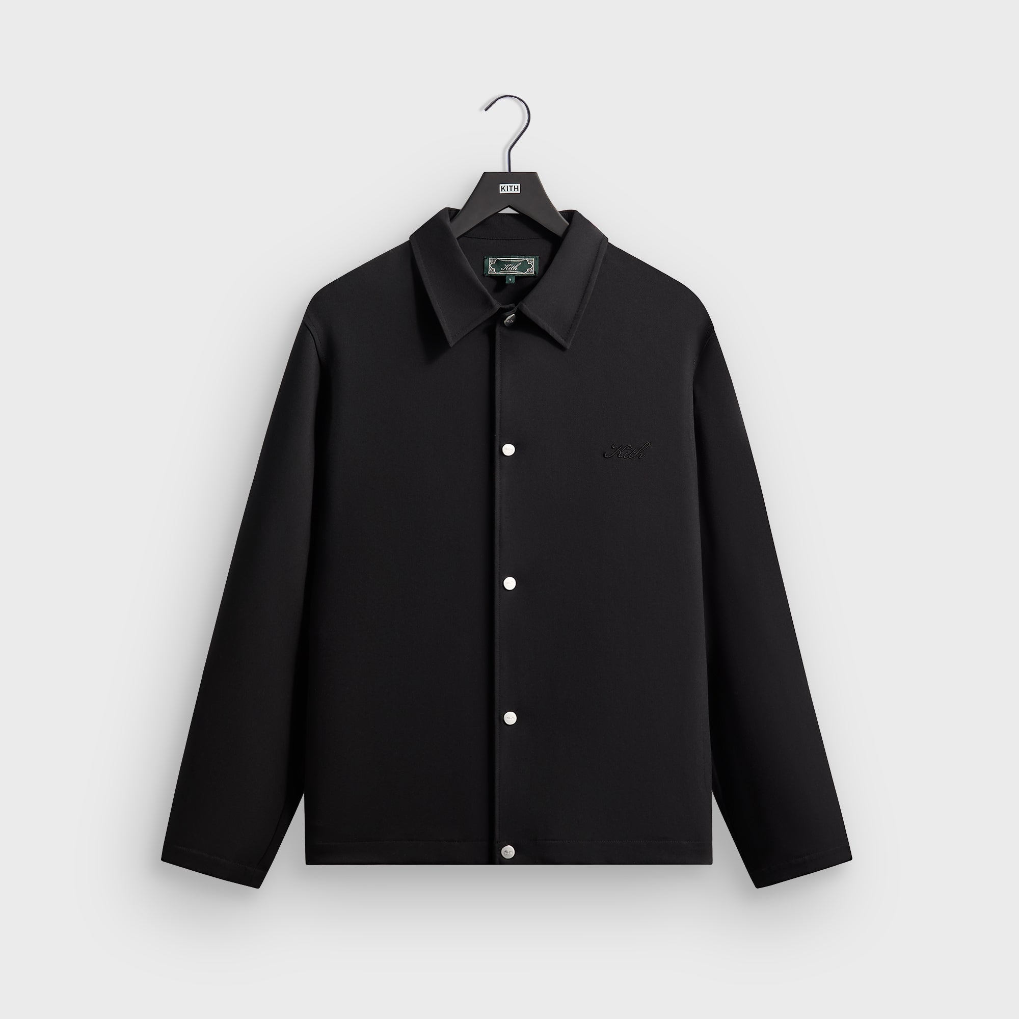 Kith Midweight Double Weave Coaches Jacket - Black – Kith UK