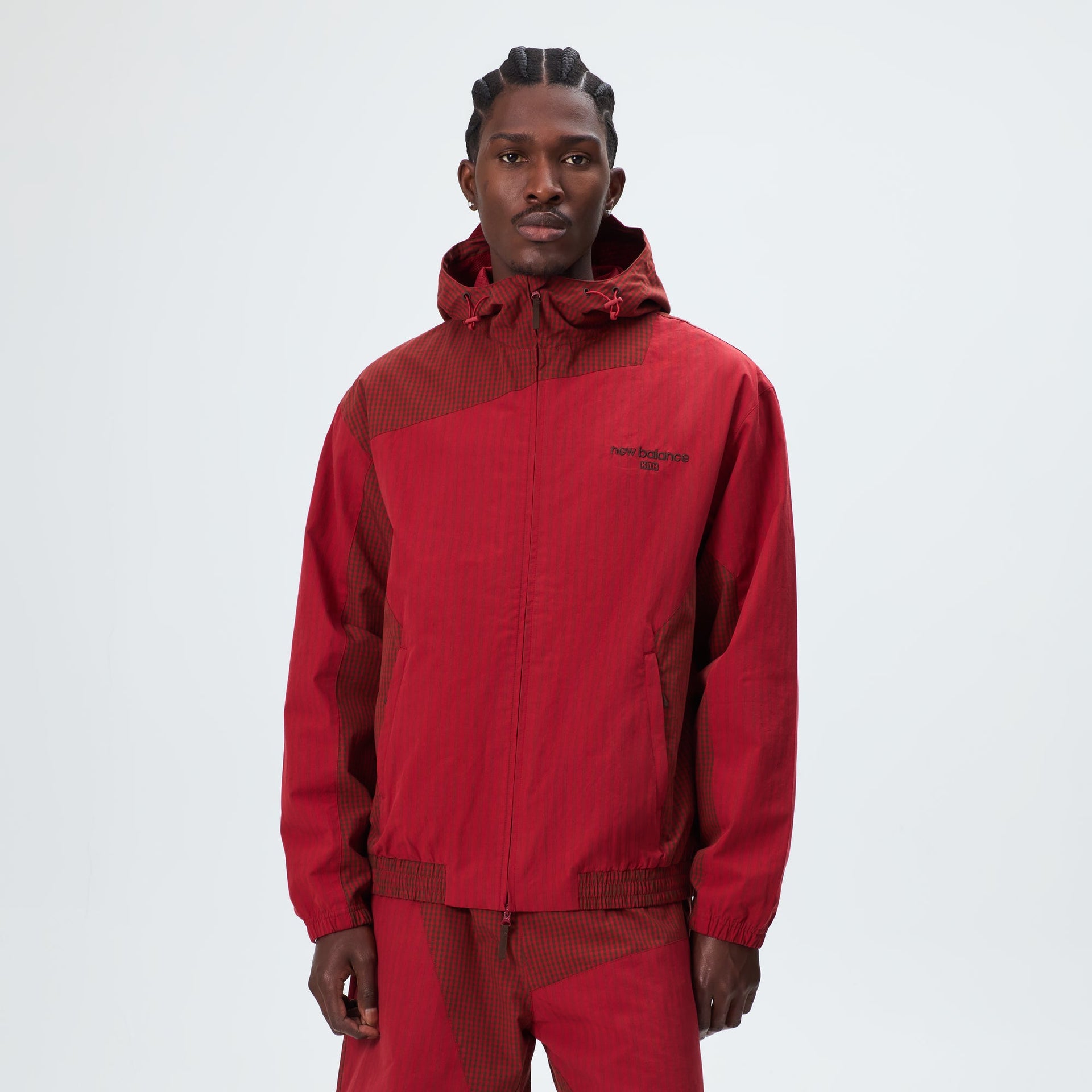 Kith & New Balance Poplin Mix Madison V Jacket - Biking Red