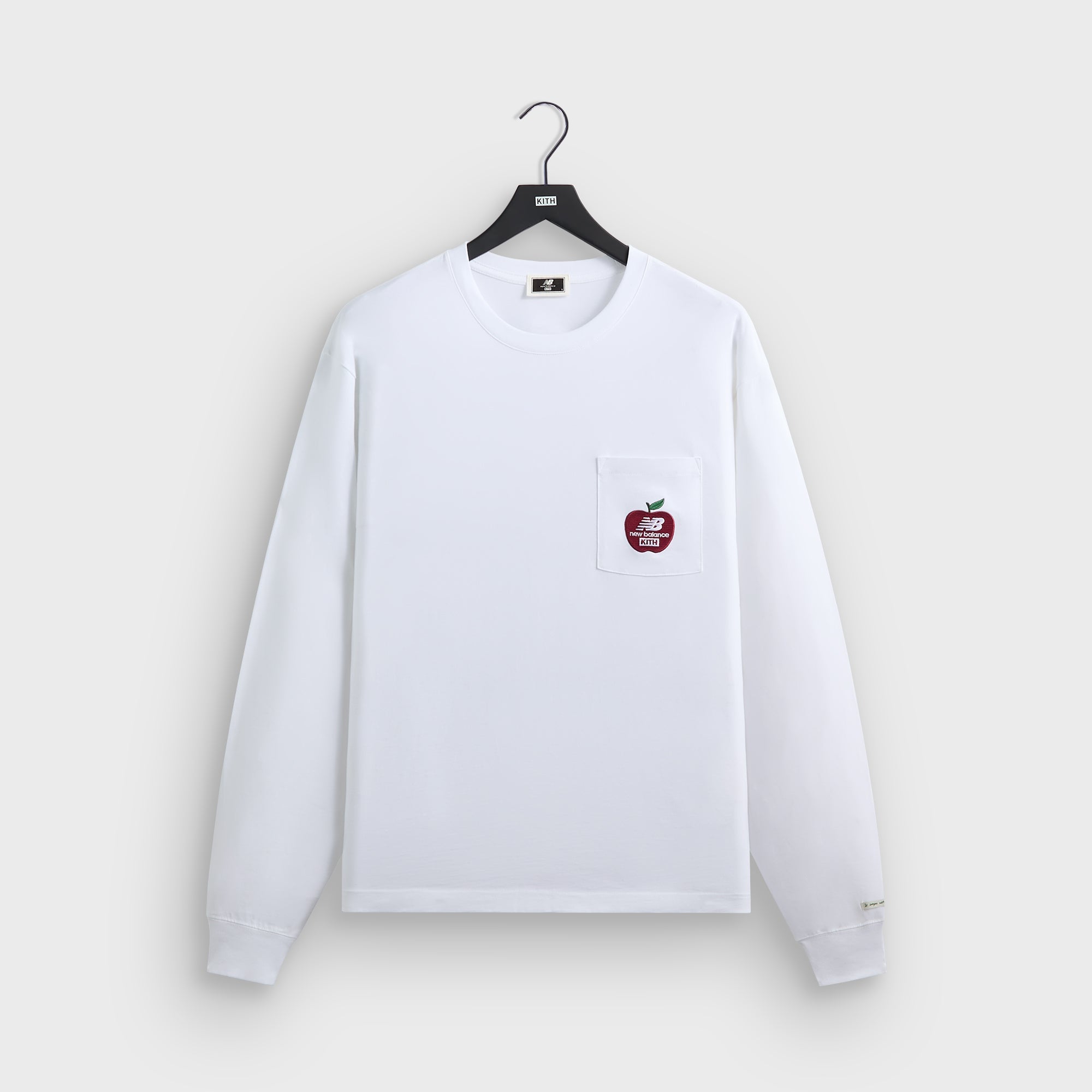 トップス KITH NEW BALANCE NY WOODBLOCK L/S TEE Kith & New Balance NY Woodblock Long Sleeve Pocket Tee - White