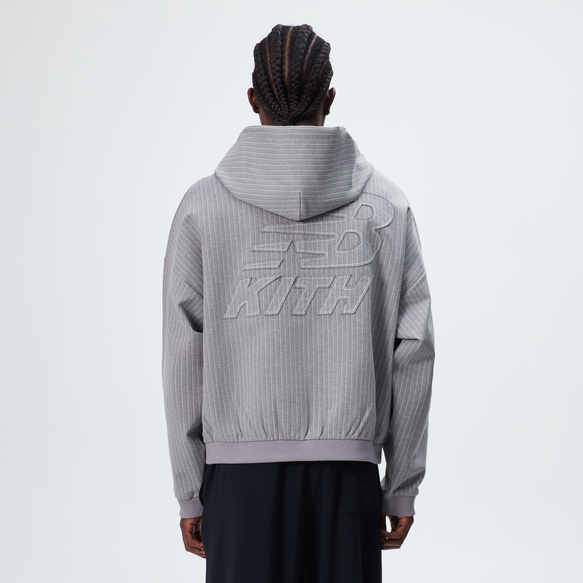 Kith & New Balance Pinstripe Braxton Zip Hoodie - Smoke – Kith UK