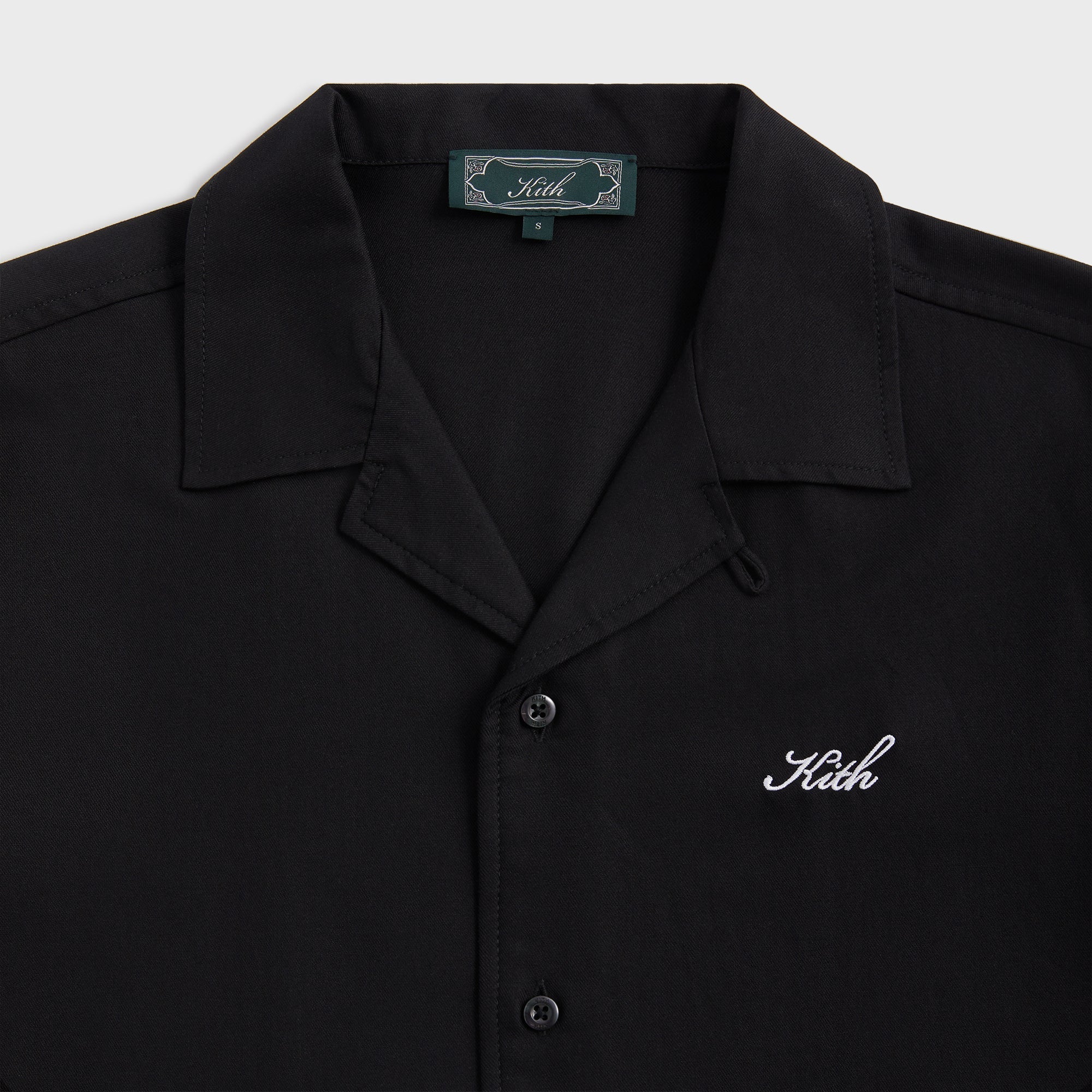 Kith Silk Cotton Thompson Camp Collar Shirt - Black – Kith UK