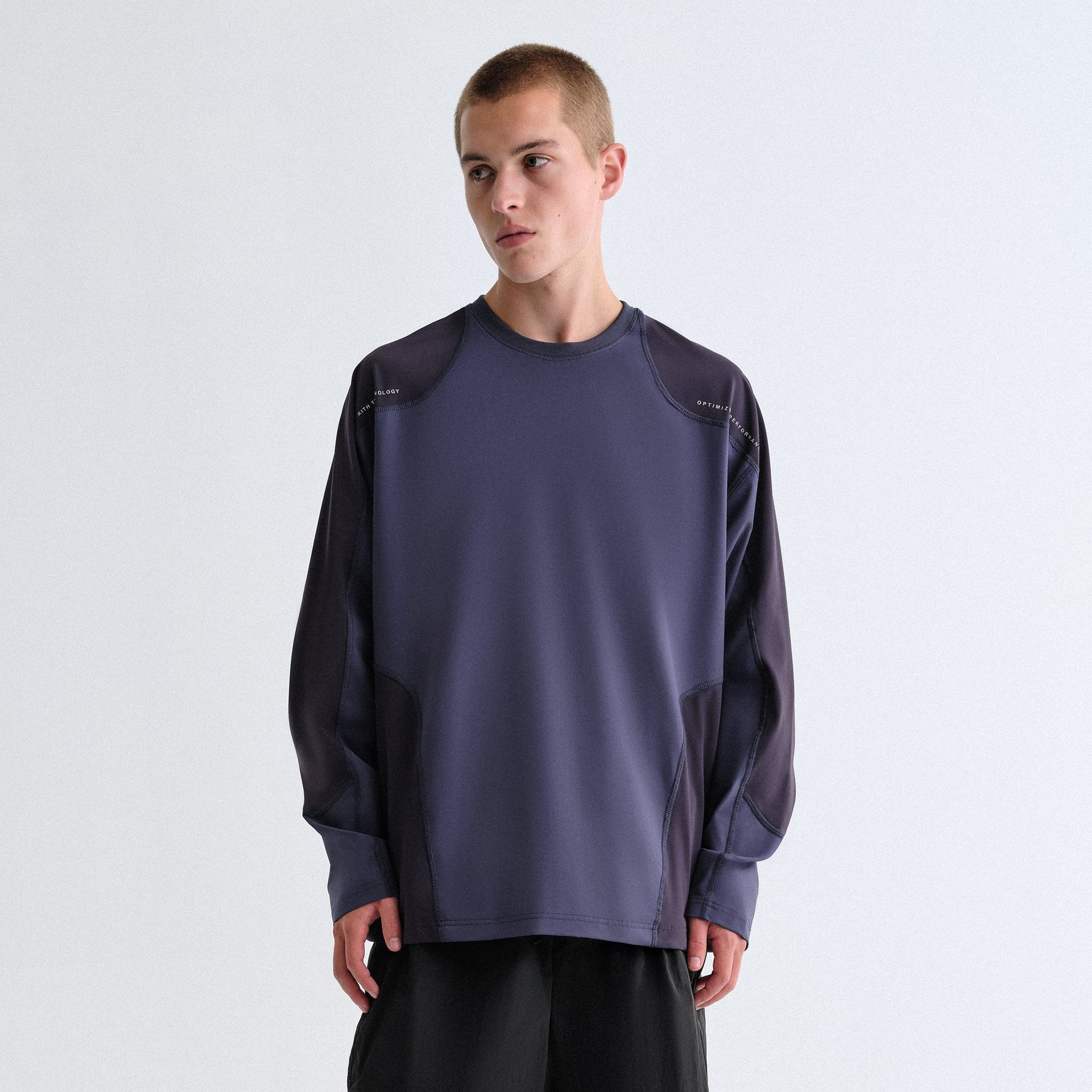 Kith Long Sleeve Slate Pullover Shirt - Nocturnal