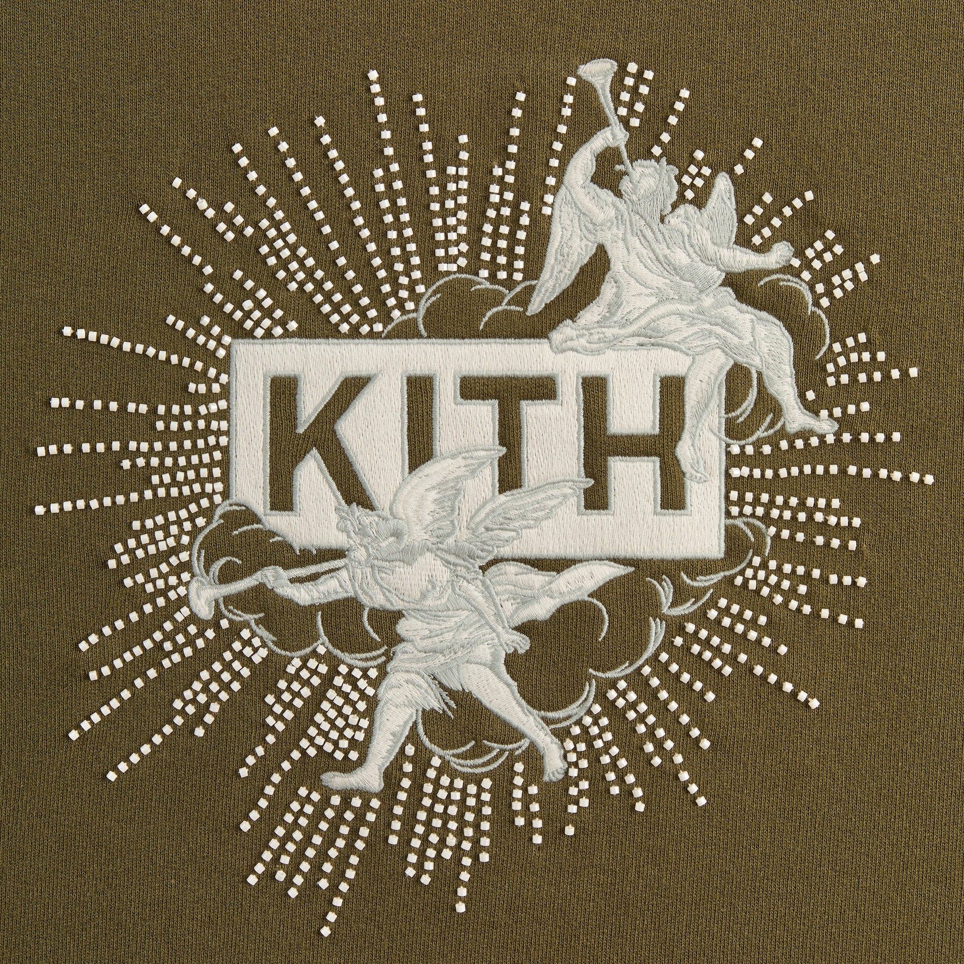 Kith Beaded Angel Nelson Hoodie - Moss