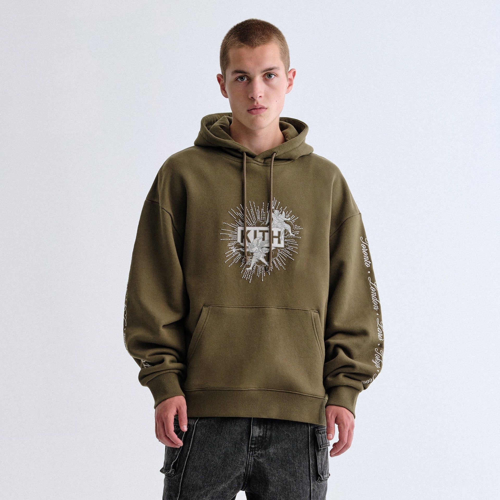 Kith Beaded Angel Nelson Hoodie - Moss