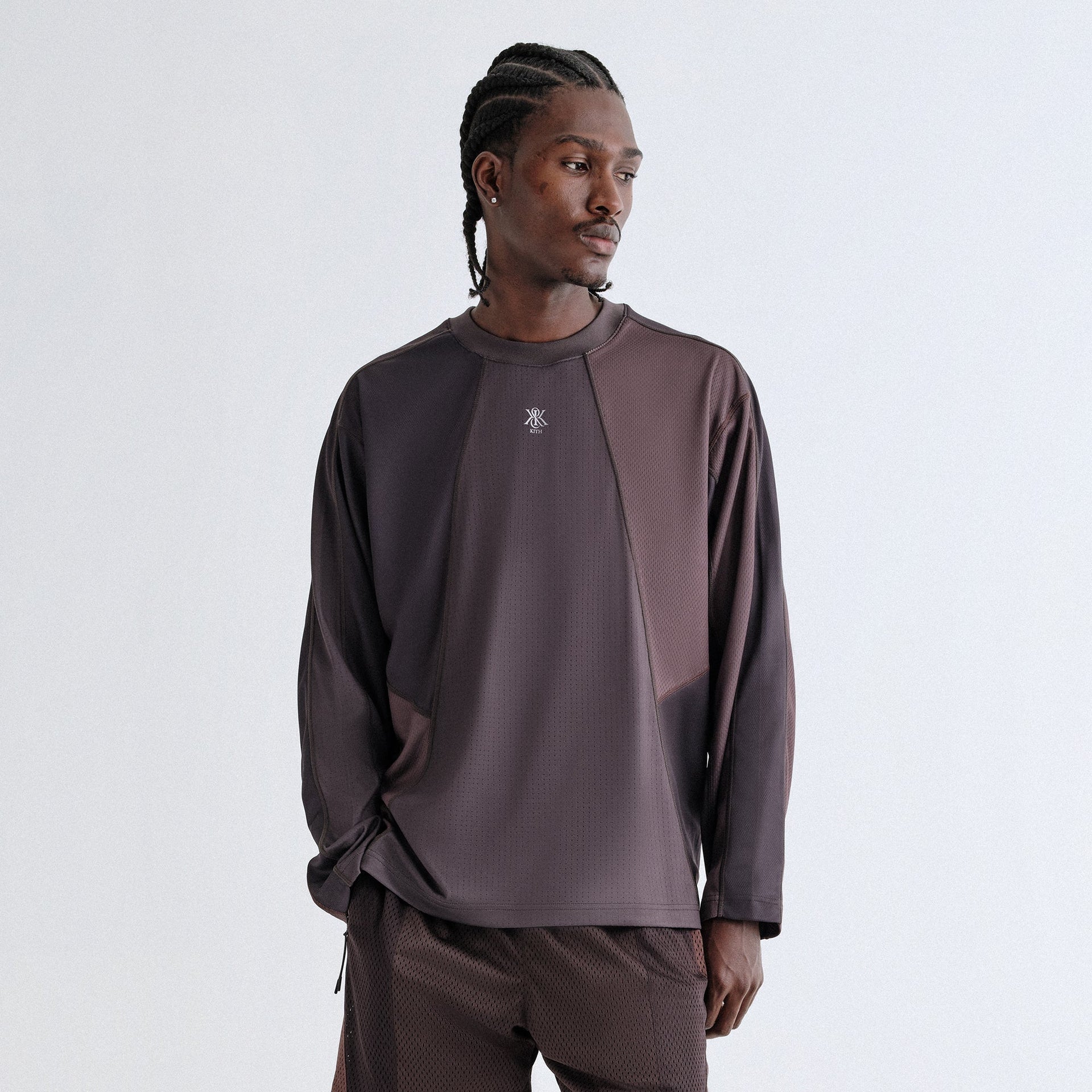 Kith Long Sleeve Panelled Otto Tee - Kindling