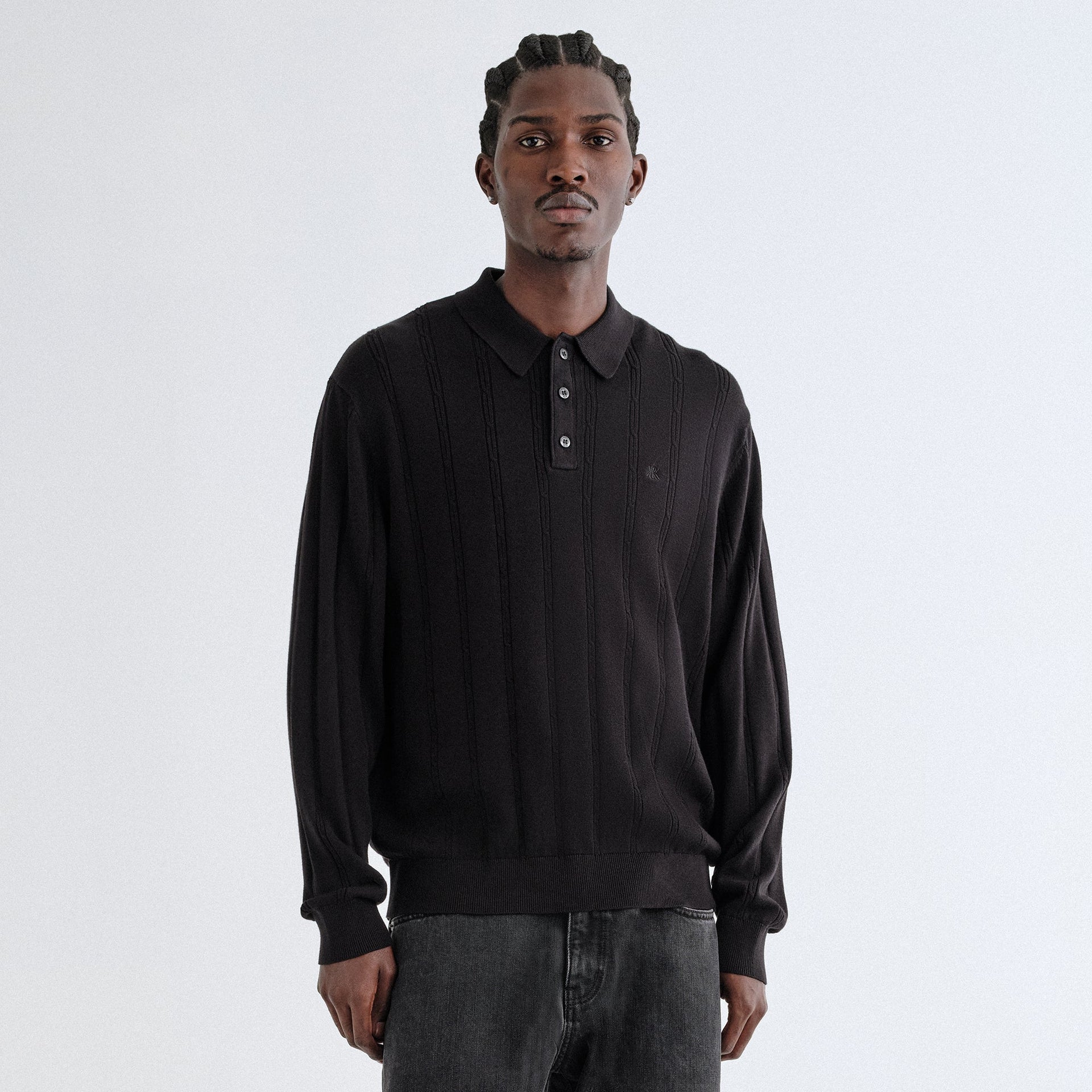 Kith Tilden Long Sleeve Pullover - Black