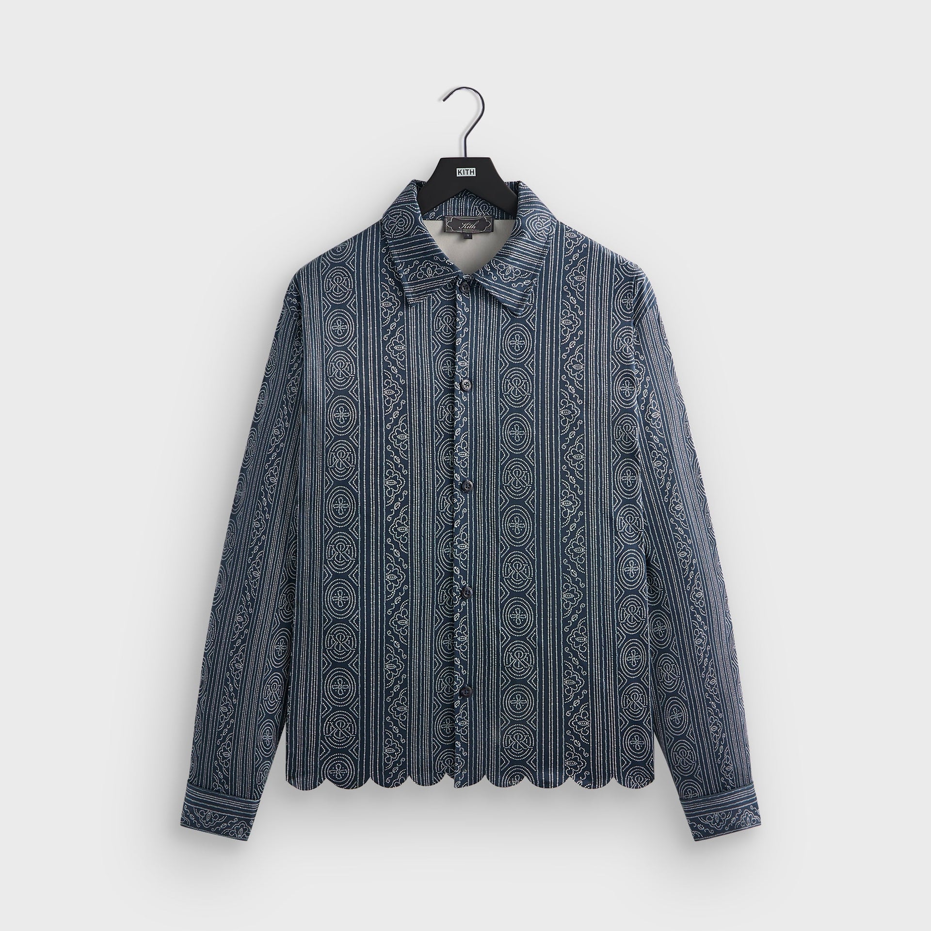 Kith Isaac Microsuede Long Sleeve Button Down - Nocturnal