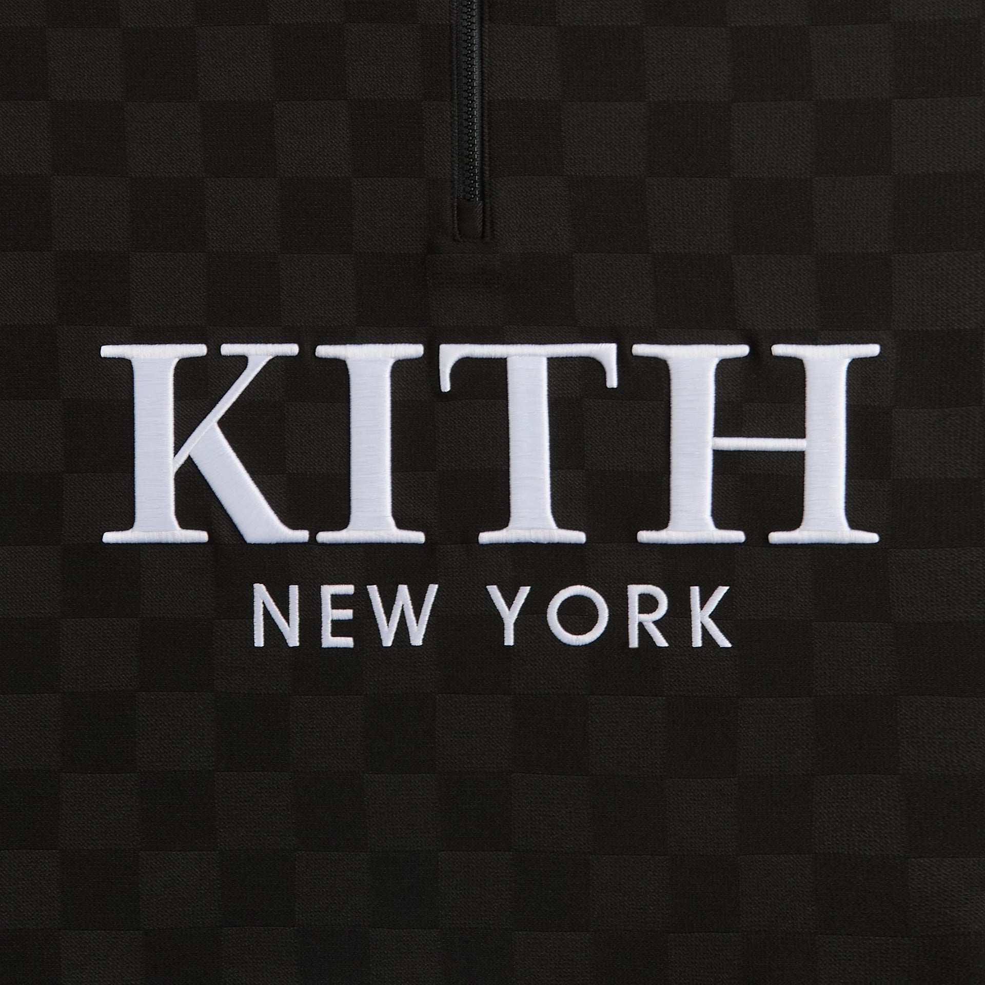 Kith Double Weave Davis Quarter Zip Pullover - Black