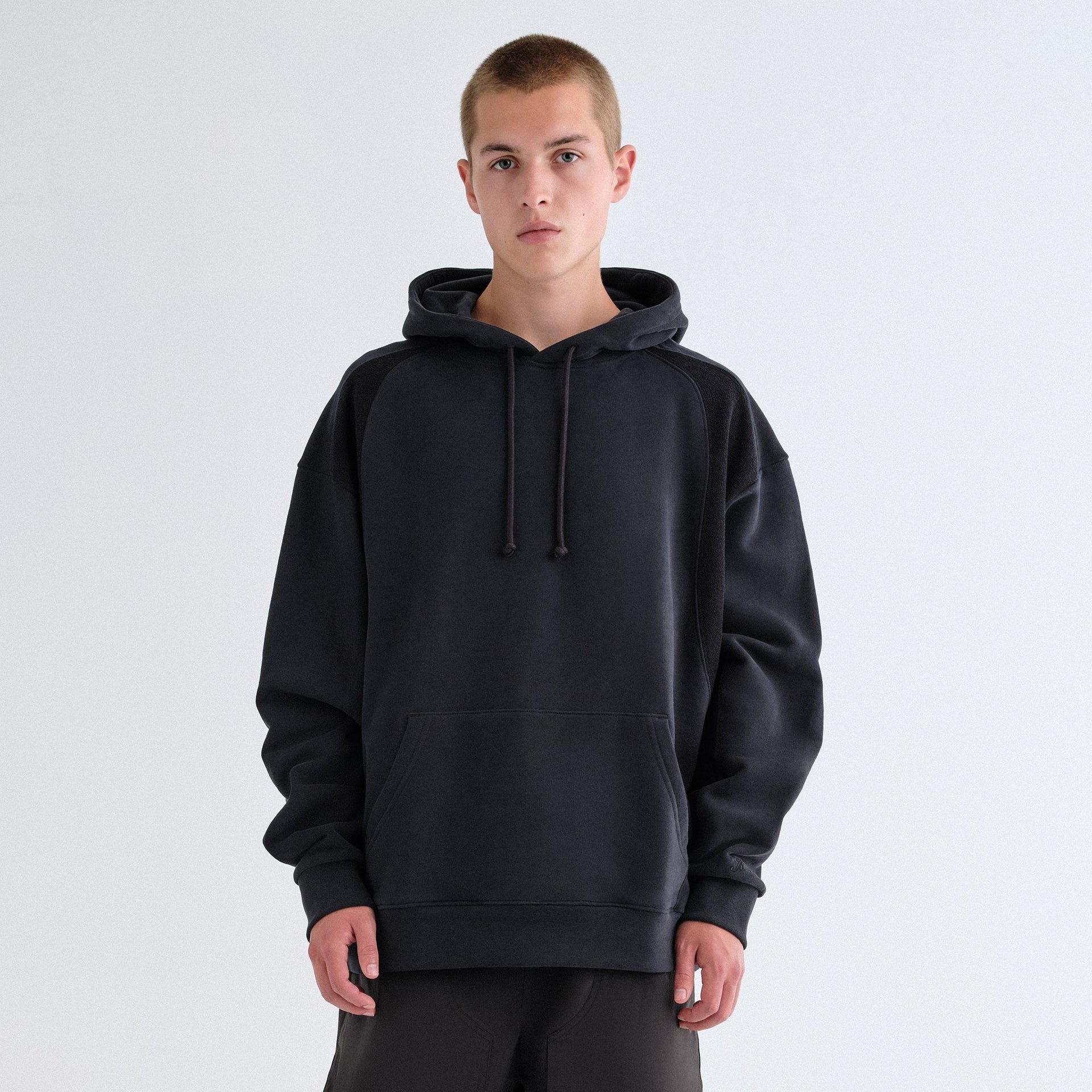 Kith Curved Panel Terry Nelson Hoodie - Black