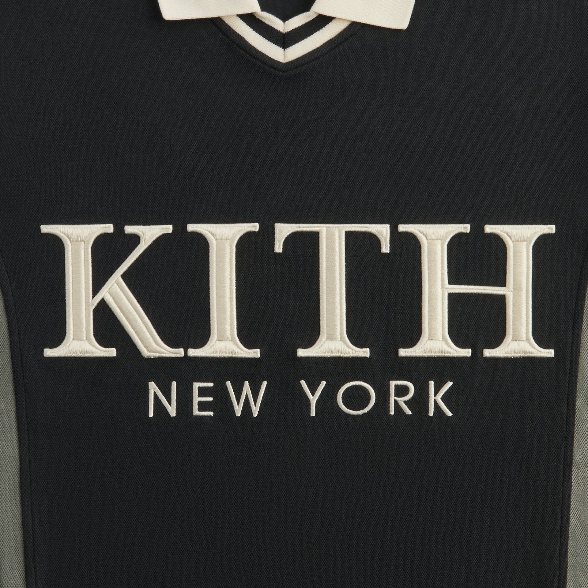 Kith Pique Long Sleeve Tap Polo - Black