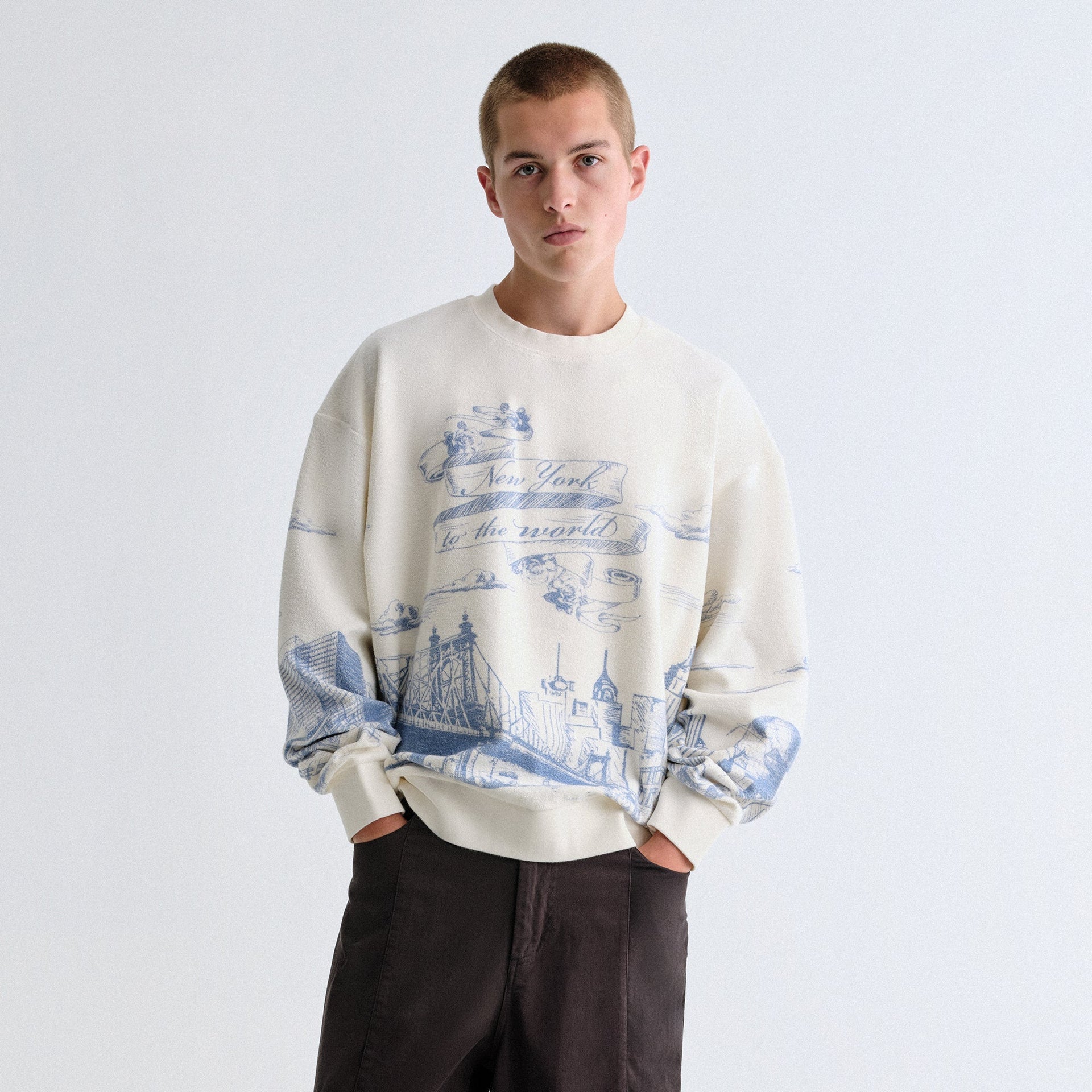 Kith New York Toile Nelson Crewneck - Sandrift