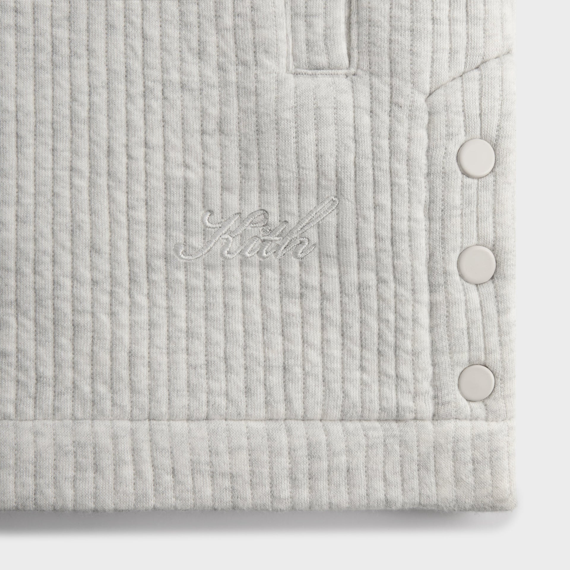 Kith Striped Interlock Ginza Shirt Jacket -  Light Heather Grey