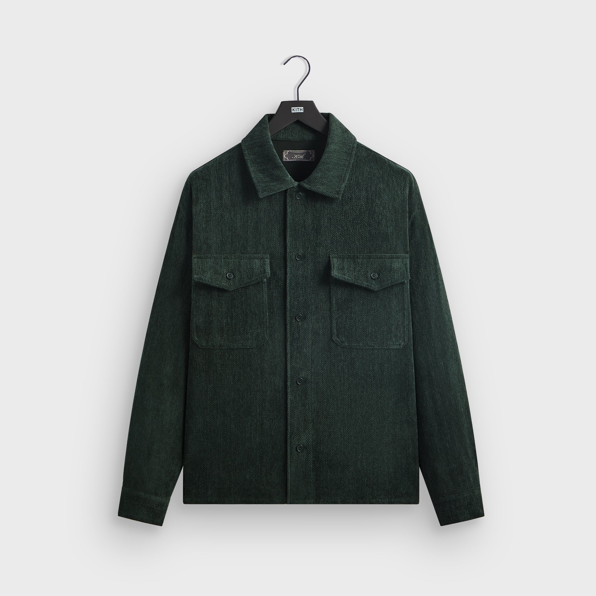 Kith Herringbone Velour Henson Buttondown - Stadium – Kith UK
