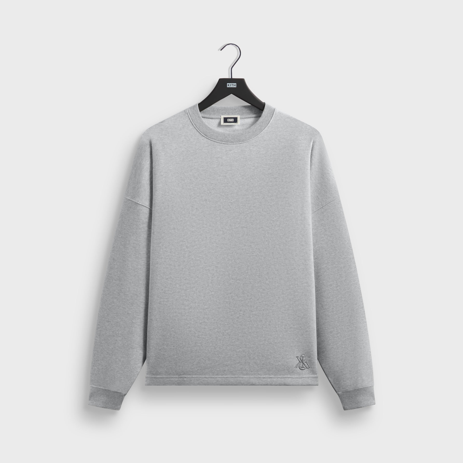 Kith Sueded French Terry Long Sleeve Lawson Tee - Mid Heather Grey