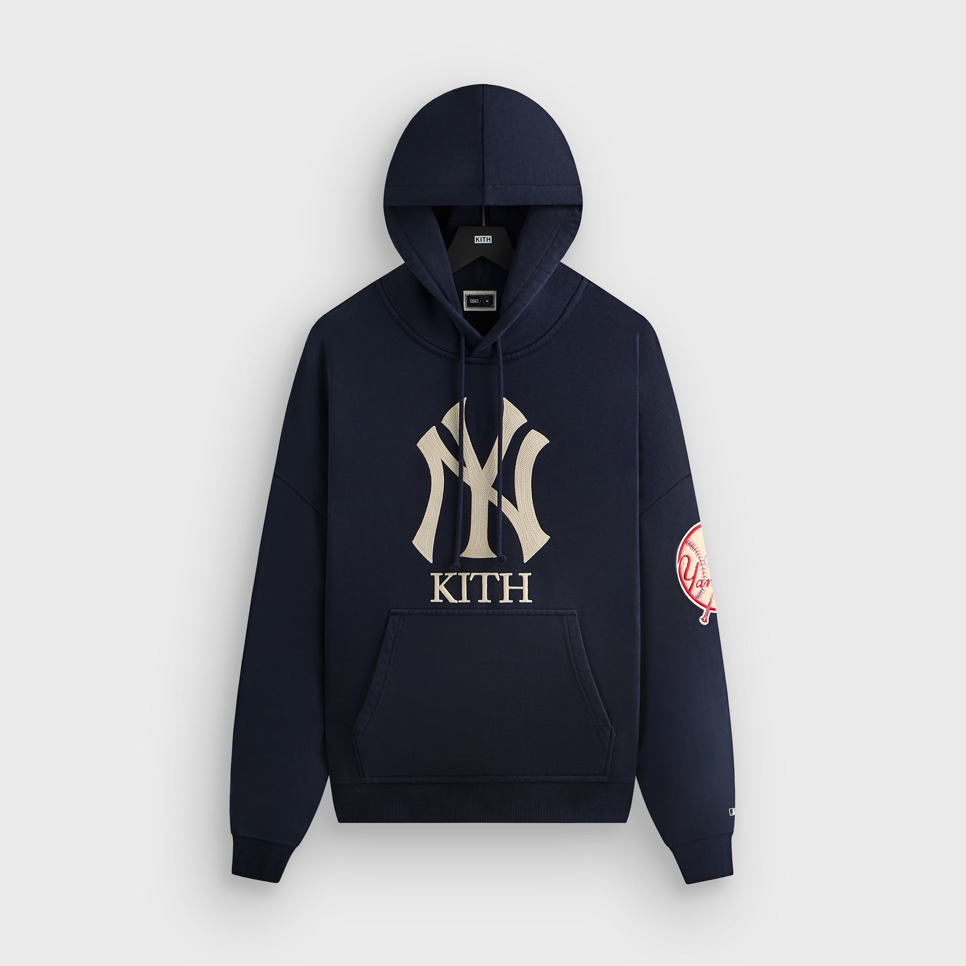 Kith for the New York Yankees Plush Fleece Cropped Braxton Hoodie - Nocturnal