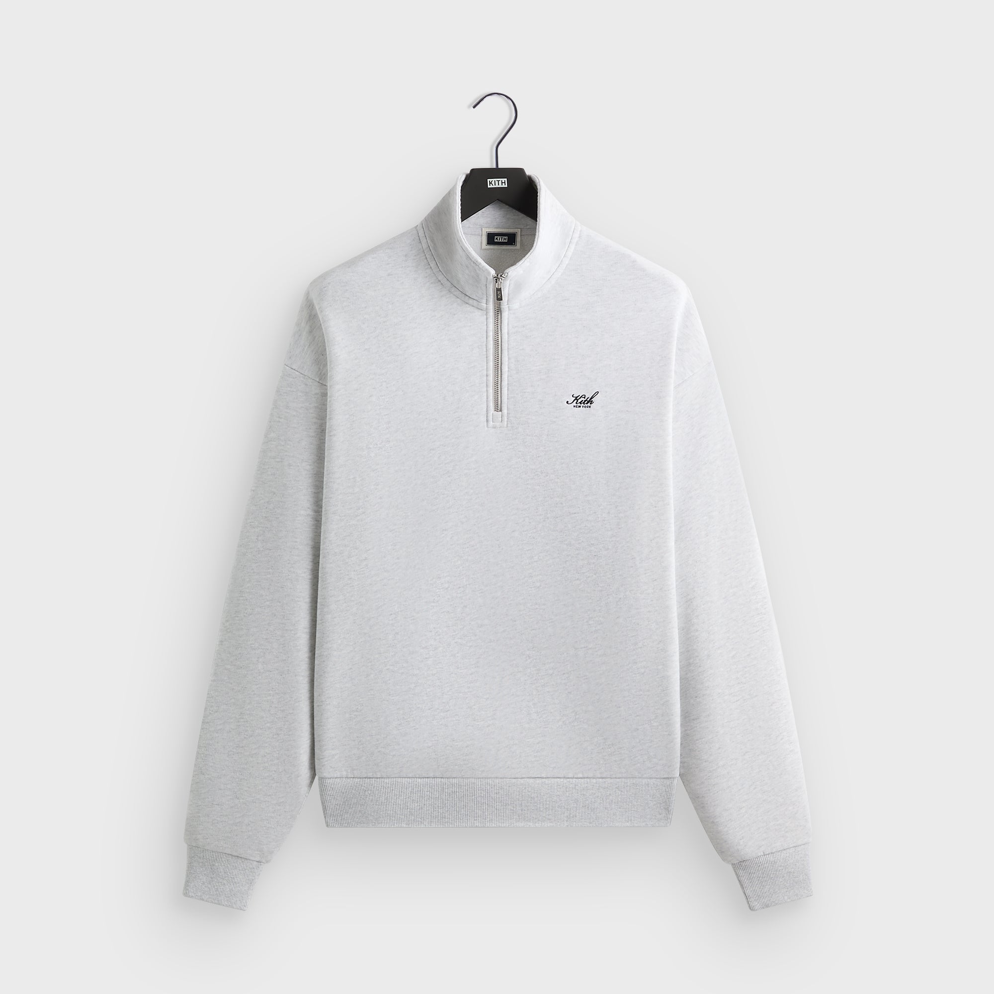 Kith Nelson Quarter Zip - Light Heather Grey – Kith UK