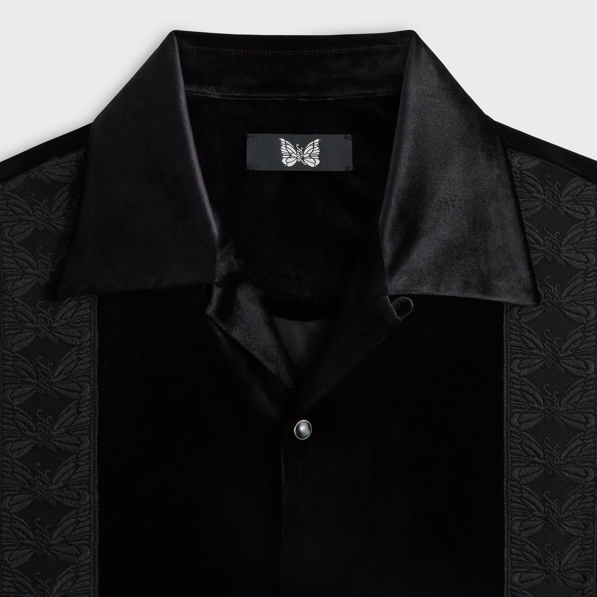 Kith for Needles Ren Fringe Camp Collar Shirt - Black