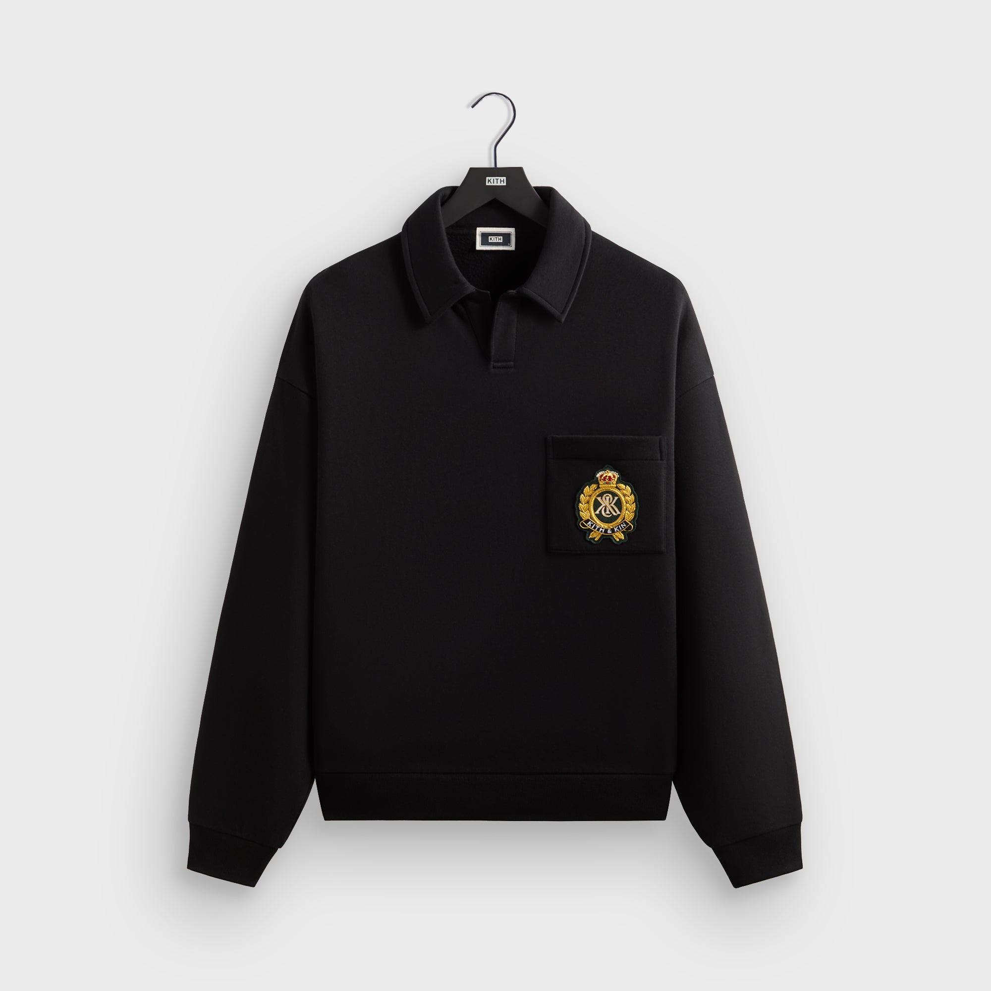 Kith Bullion Lauel Crest Nelson Pocket Rugby - Black – Kith UK