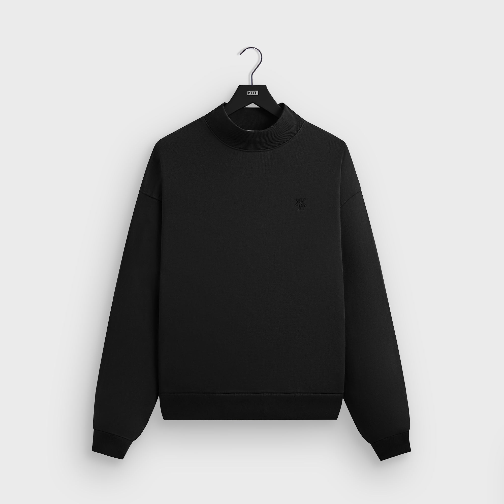 Kith Garment Dyed Fleece Mockneck Sweatshirt - Black – Kith UK