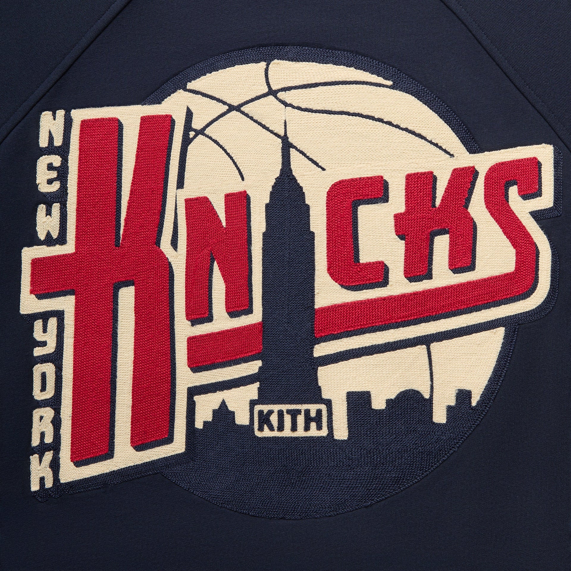Kith for the New York Knicks Basketball Vintage Nelson Raglan Crewneck - Nocturnal