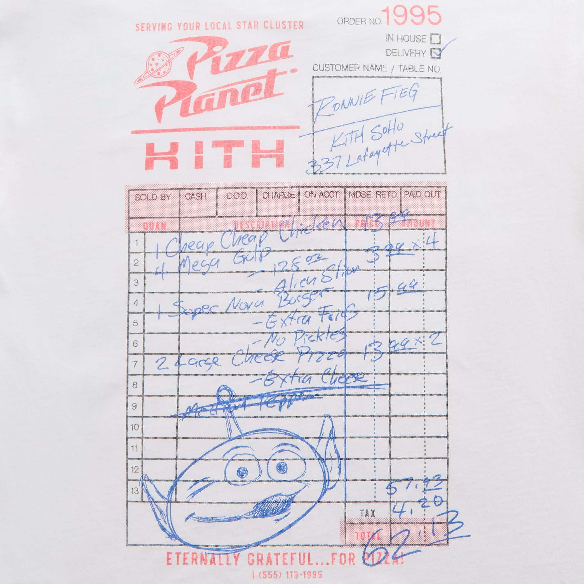 Disney | Kith for Pixar Pizza Planet Tee - White – Kith UK