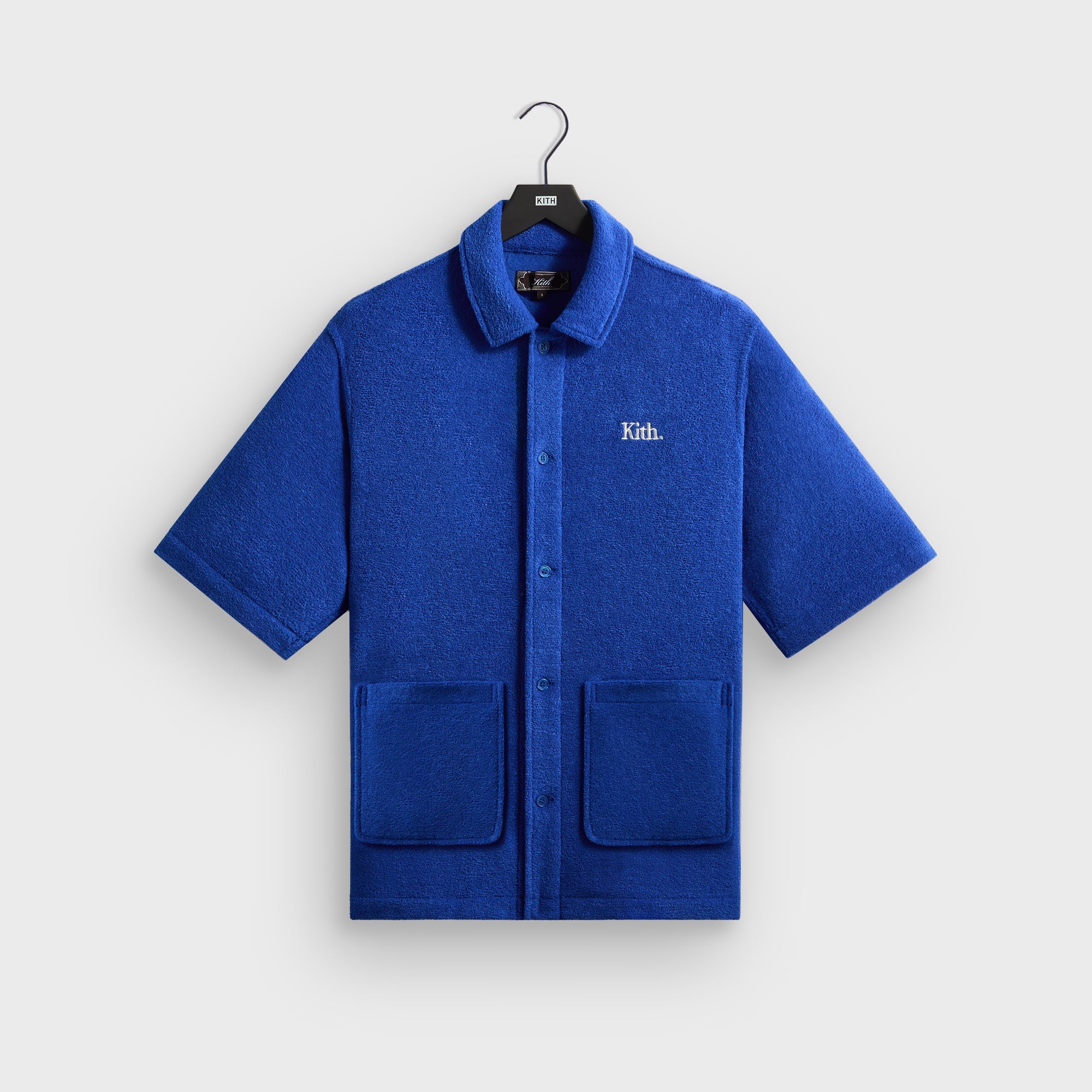 Kith Towel Boucle Boxy Collared Overshirt - Cyclone – Kith UK