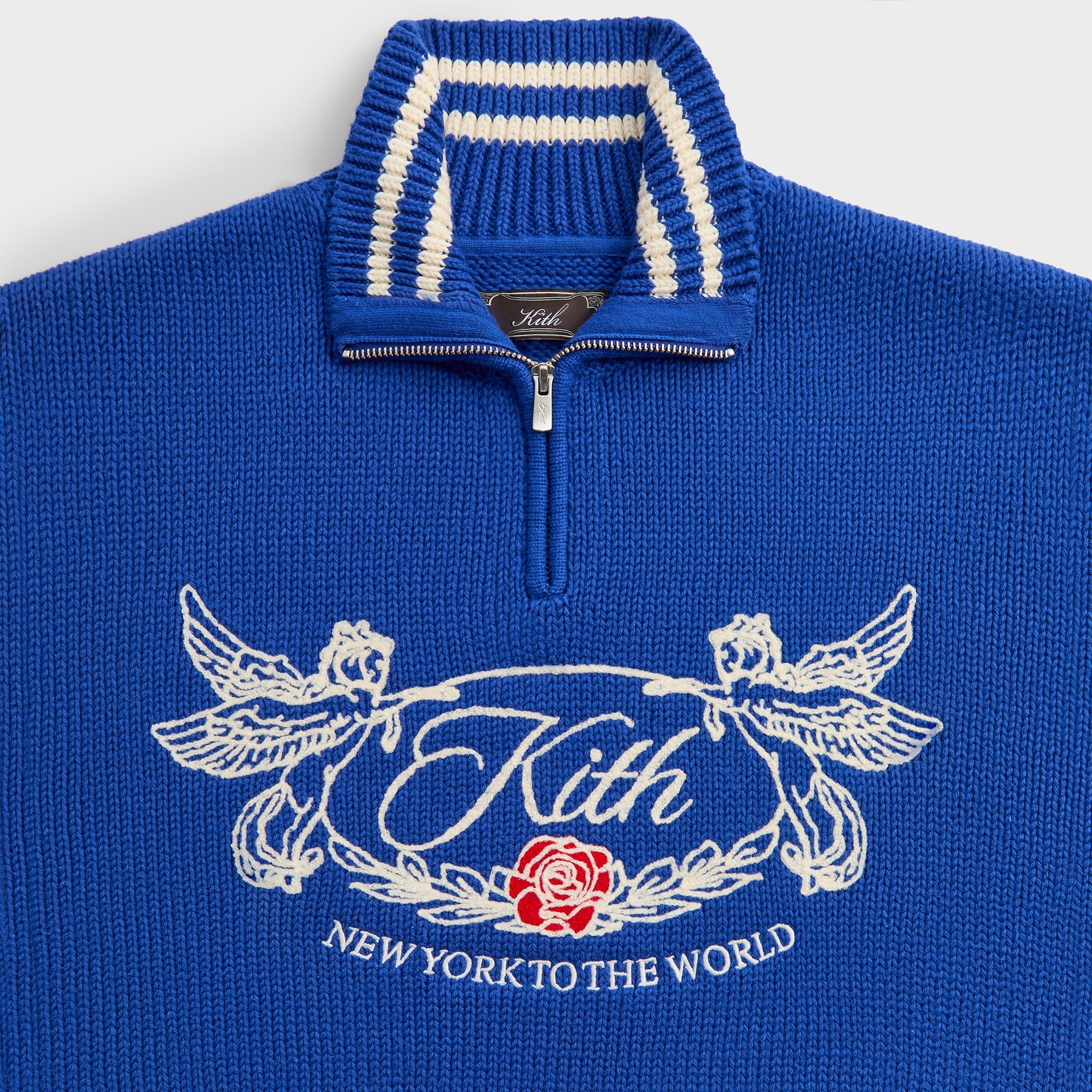 Kith Quarter Zip Wyona Sweater - Cyclone – Kith UK