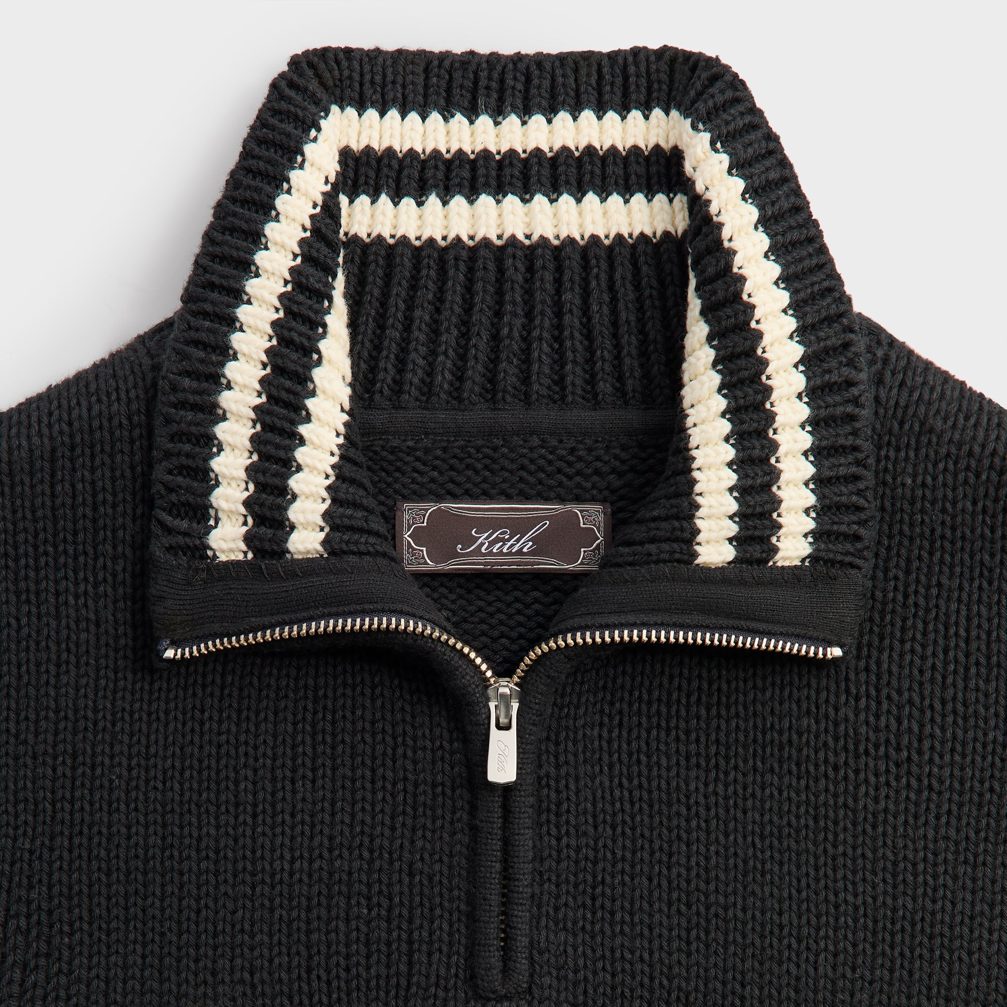 Kith Quarter Zip Wyona Sweater - Ink – Kith UK