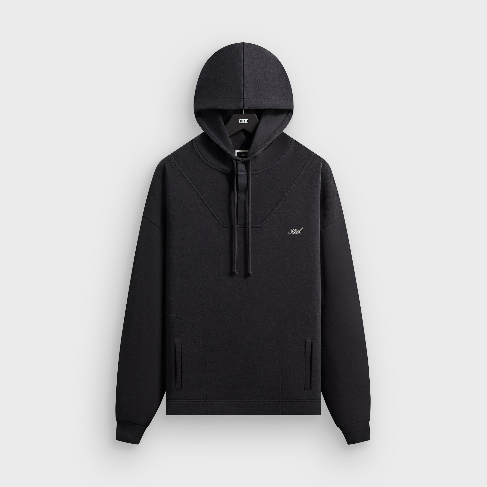 Kith Rib Neck Cropped Camden Hoodie - Black – Kith UK