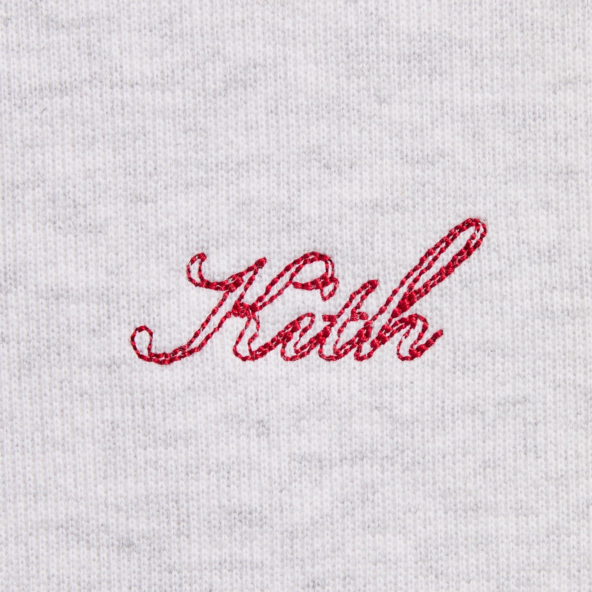 Kith Rib Neck Cropped Camden Hoodie - Light Heather Grey