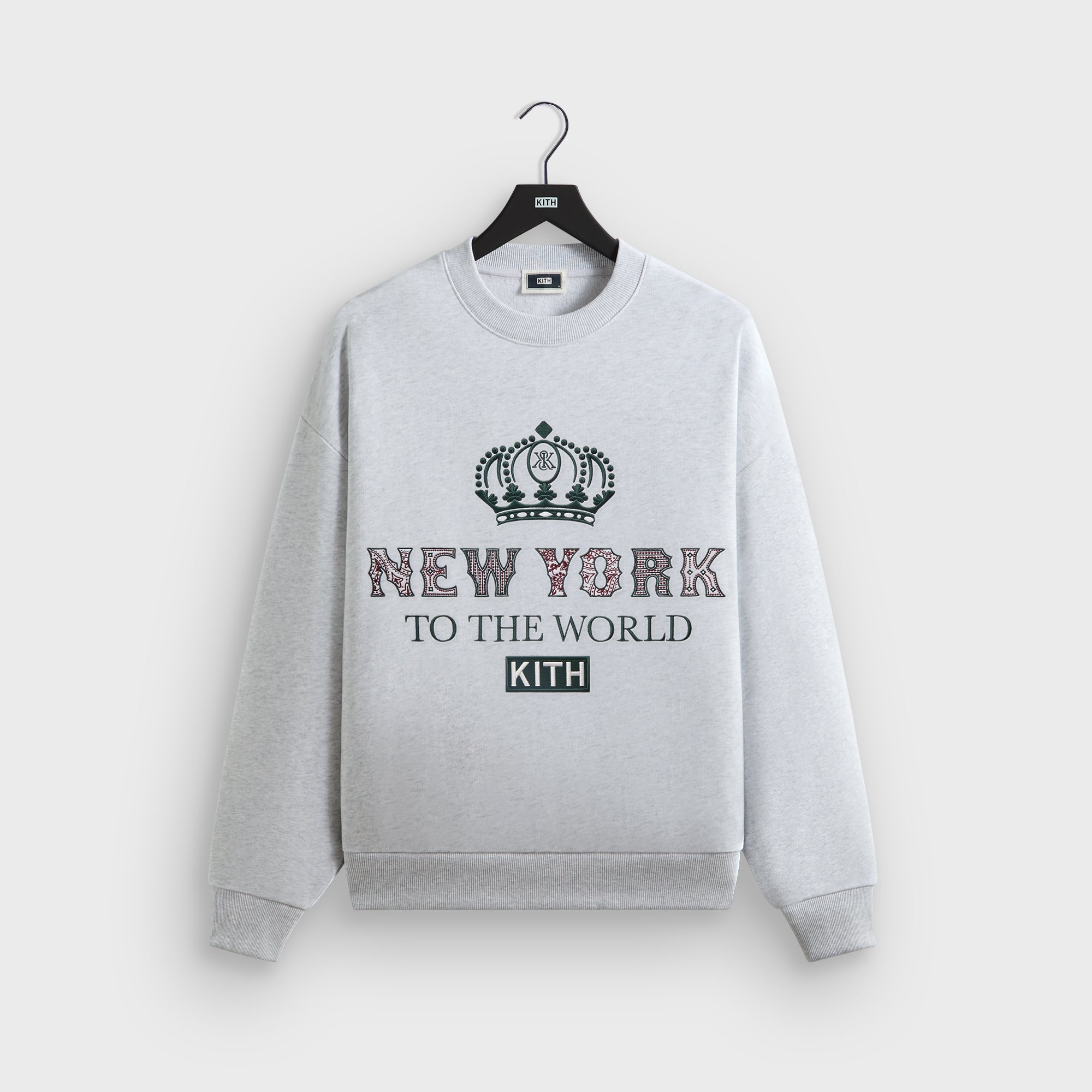 Kith Nelson Crewneck - Light Heather Grey – Kith UK