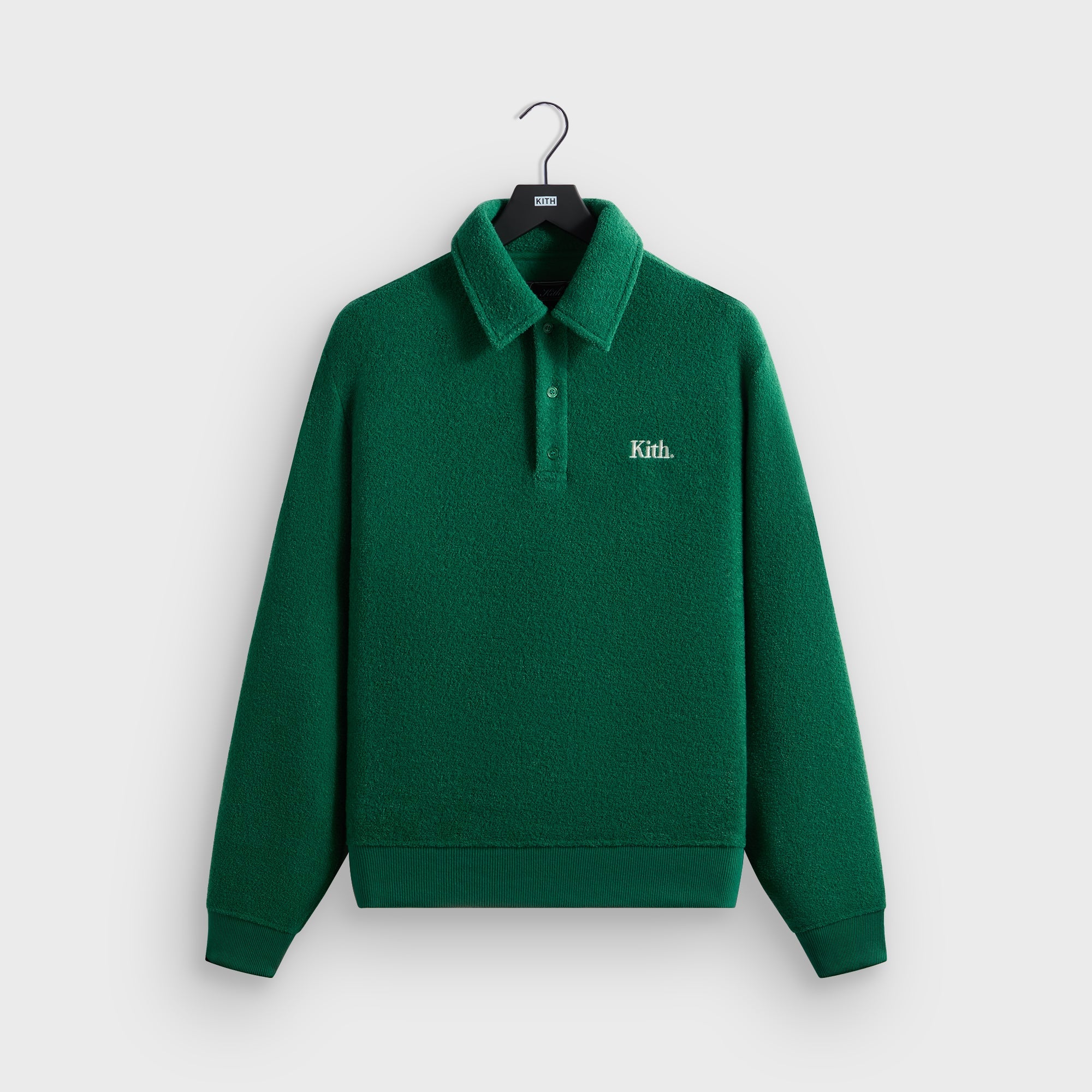 Kith Towel Boucle Long Sleeve Drew Polo - Newt – Kith UK