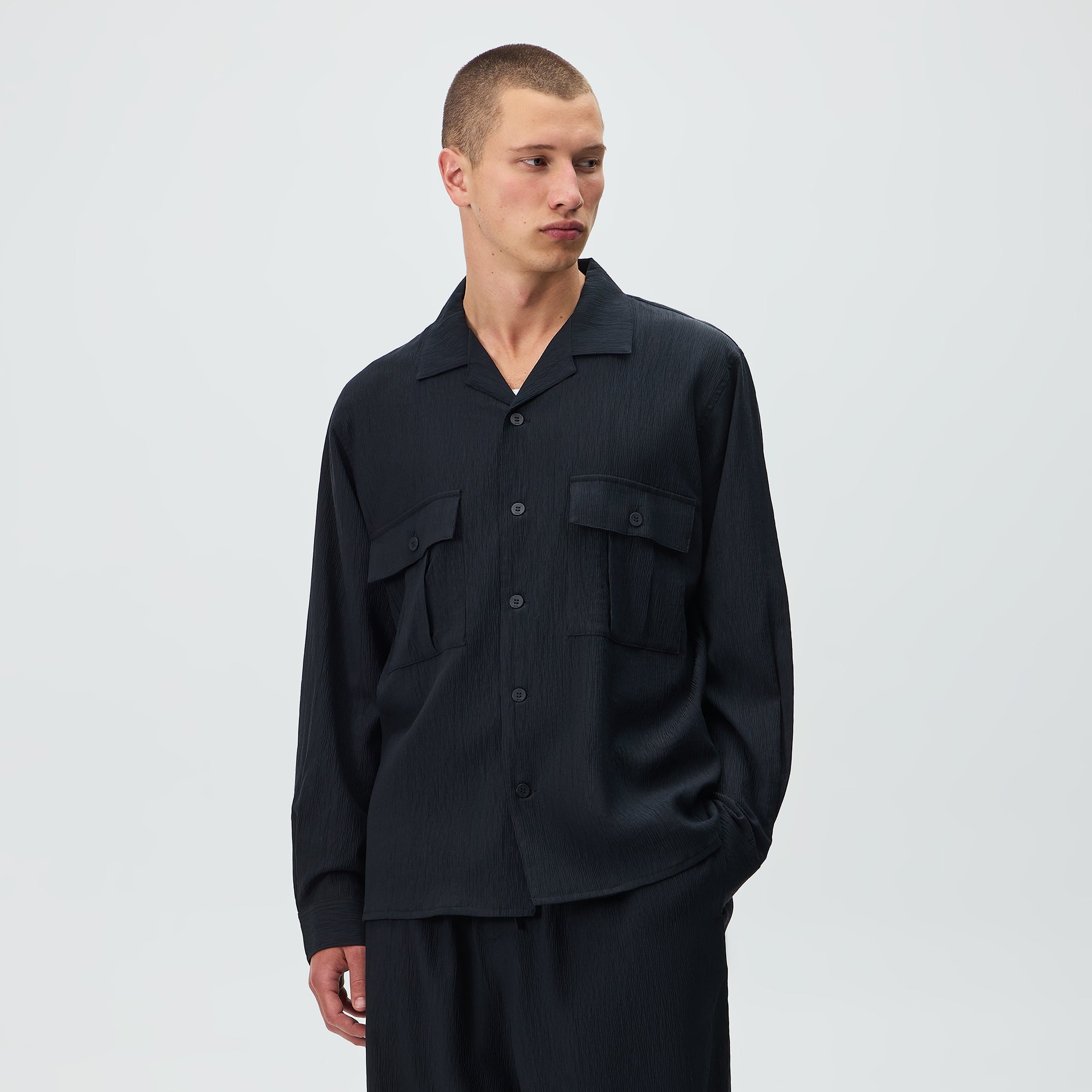 Kith Crinkled Nylon Ugo Shirt - Black – Kith UK