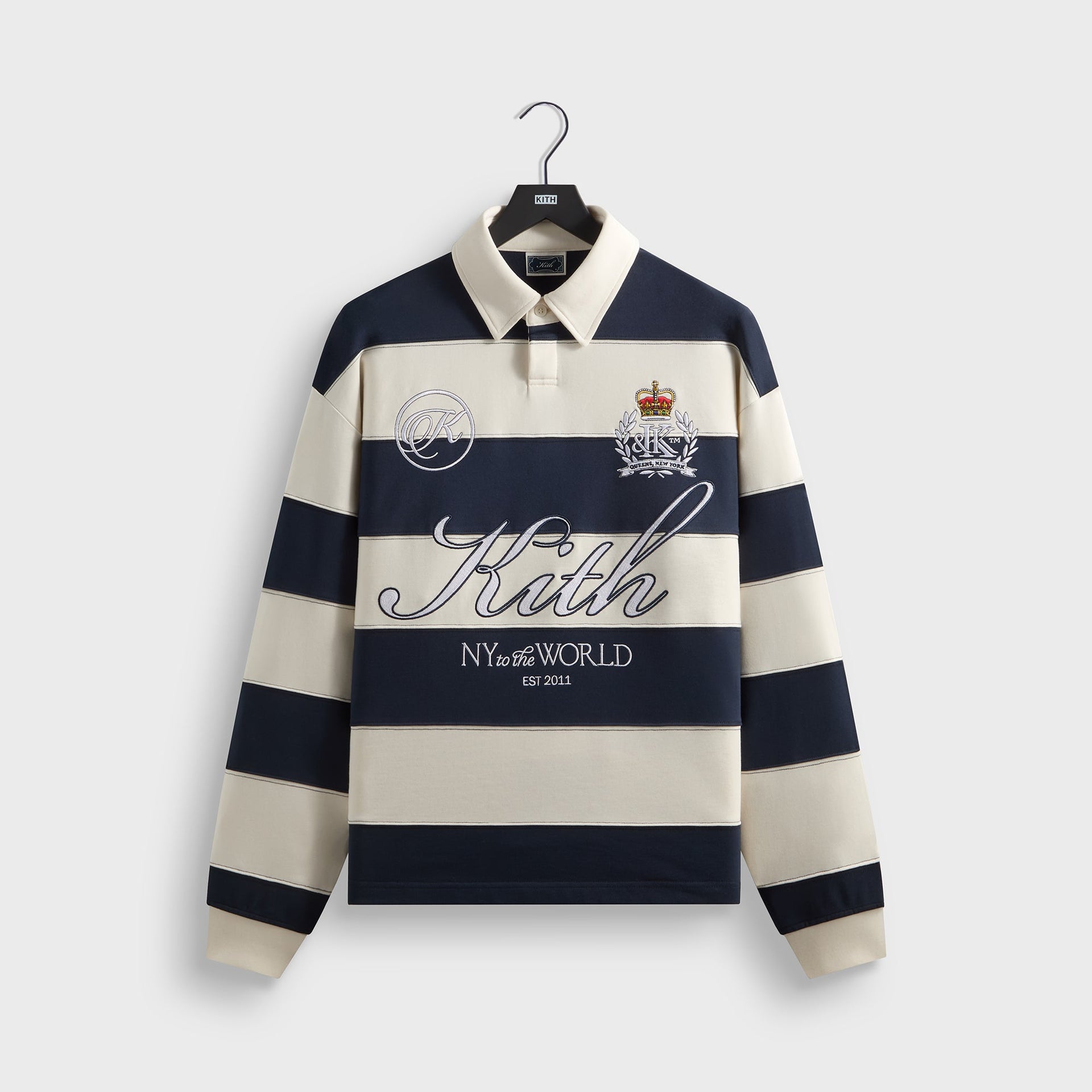 Kith Compact Fleece Striped Rugby - Nocturnal
