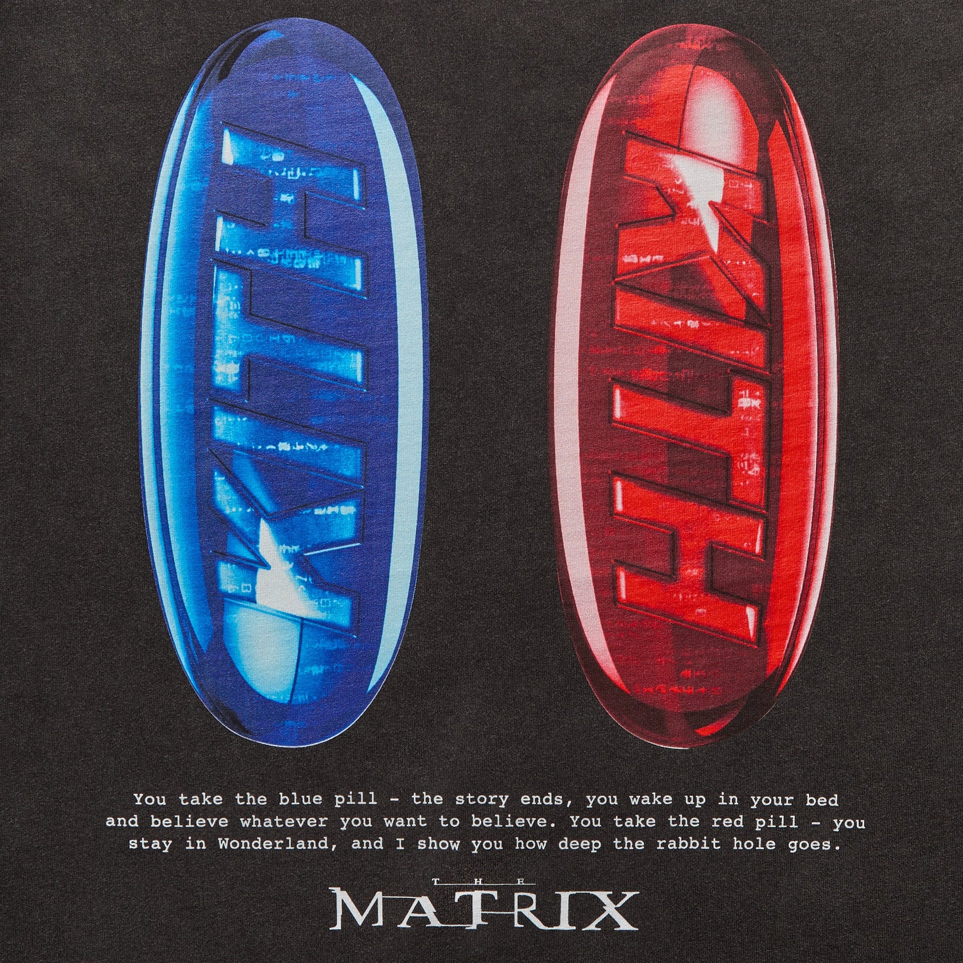 Kith for The Matrix Red Pill Blue Pill Long Sleeve Tee - Black